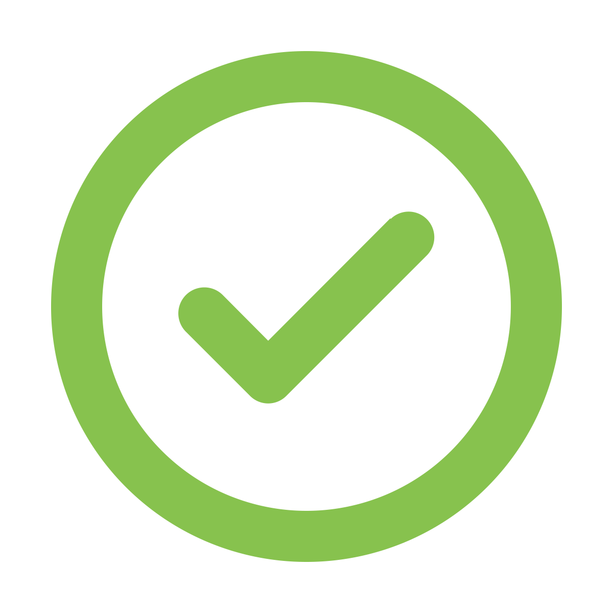 Green check mark in circle indicating work completed