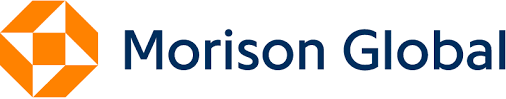 Logotipo de Morison Global con texto en color azul