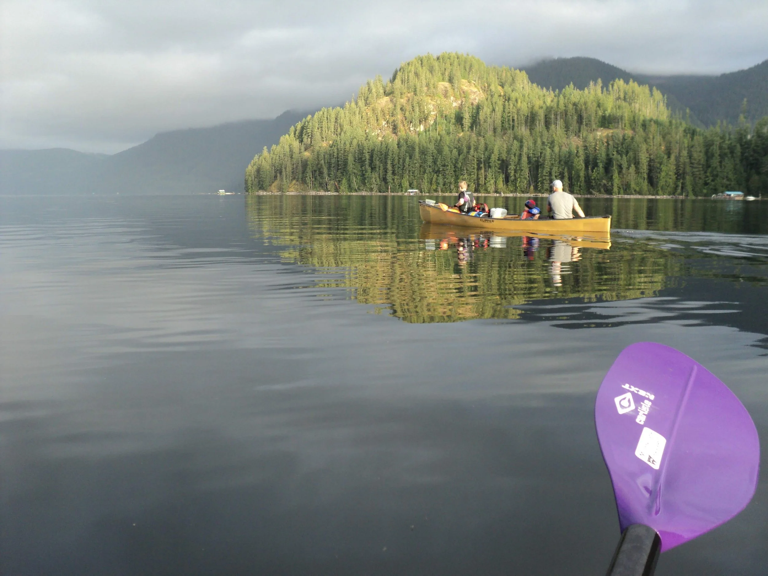 Paddling on Powell Lake on the qathet Canoe Route.JPG