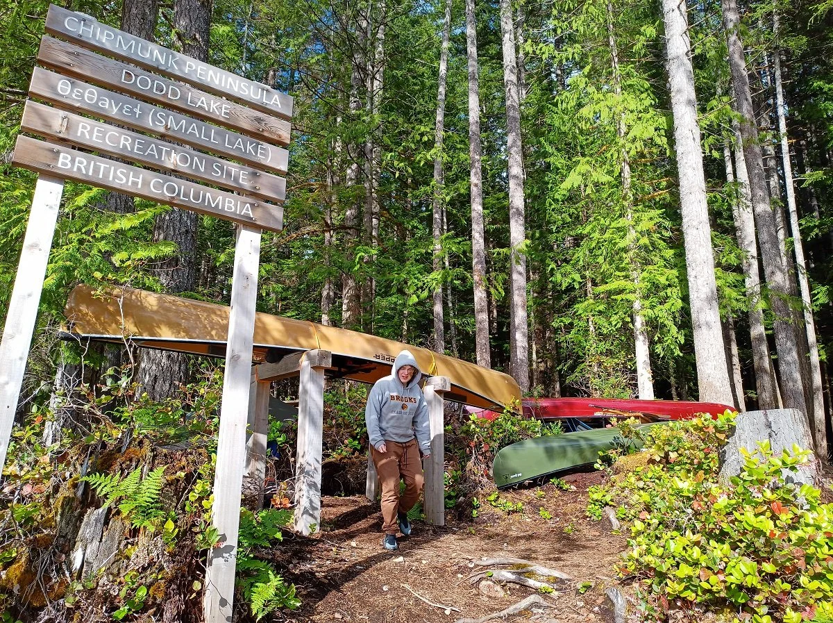 Canoes on canoe rest