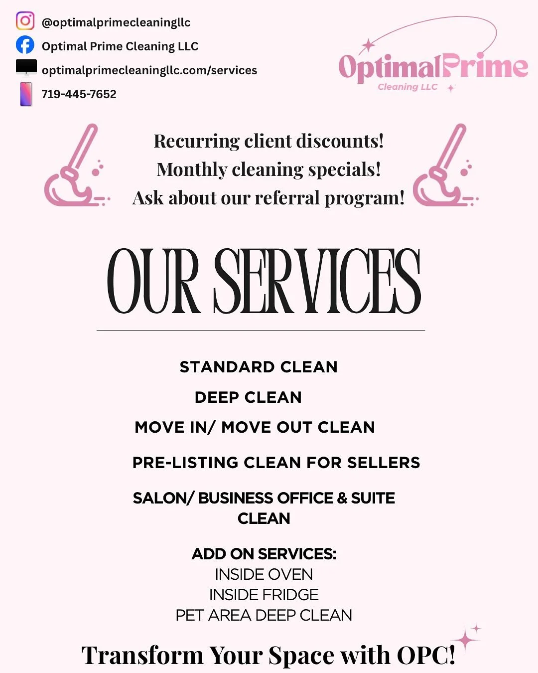 SOME OPC UPDATES 😊 
Dishes and laundry will no longer be offered as add-on services. BUT pet area deep cleans are now available as an add-on service. This applies to FUR BABIES only! More details to come soon about this awesome and very necessary ne