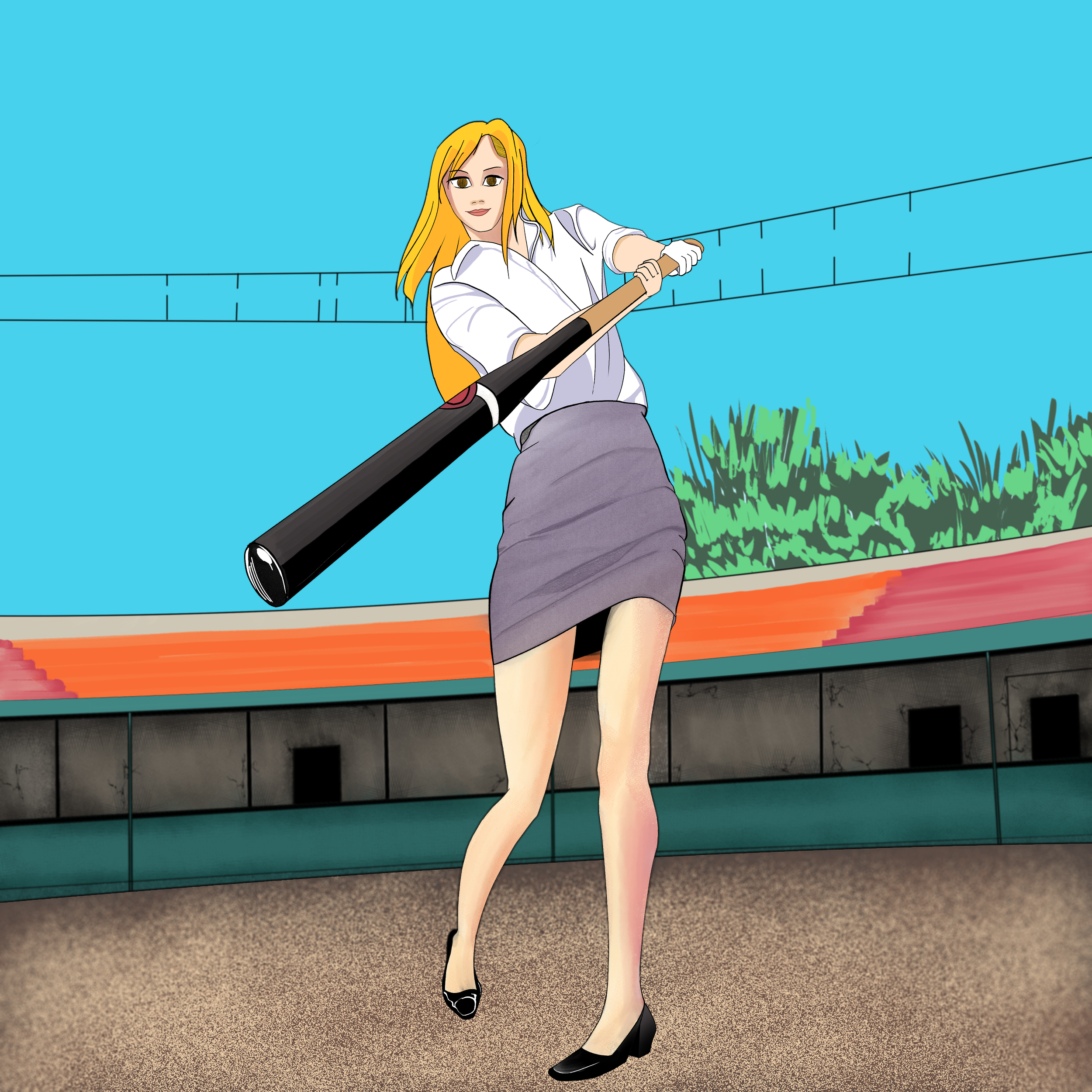 Baseball Girl 3 w ambient occlusion.png