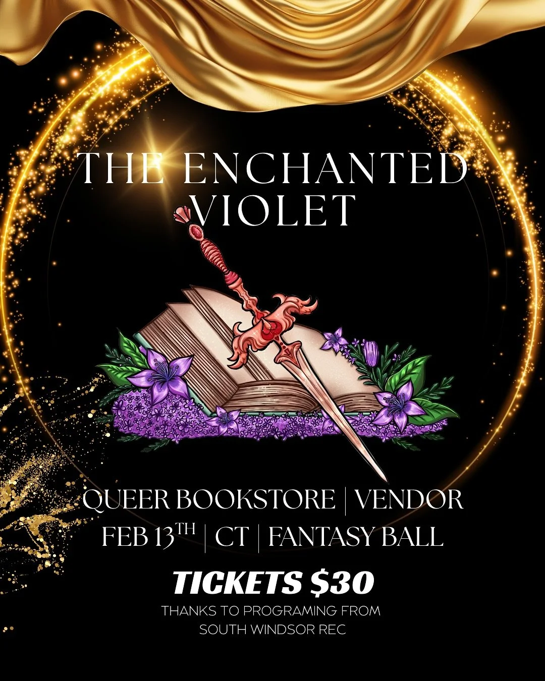 Feb 13th, a CT Fantasy Ball! 

Join us for a night of music, dancing, performances, vendor market, and more! ✨

⚔️ Tickets are just $30 thanks to programming from @southwindsorparksandrecreation 

Tickets at link in bio at @KaitrinAcuna or https://so