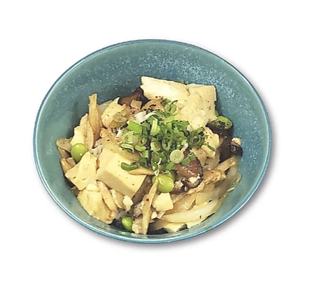 Bowl of mixed vegetables with tofu