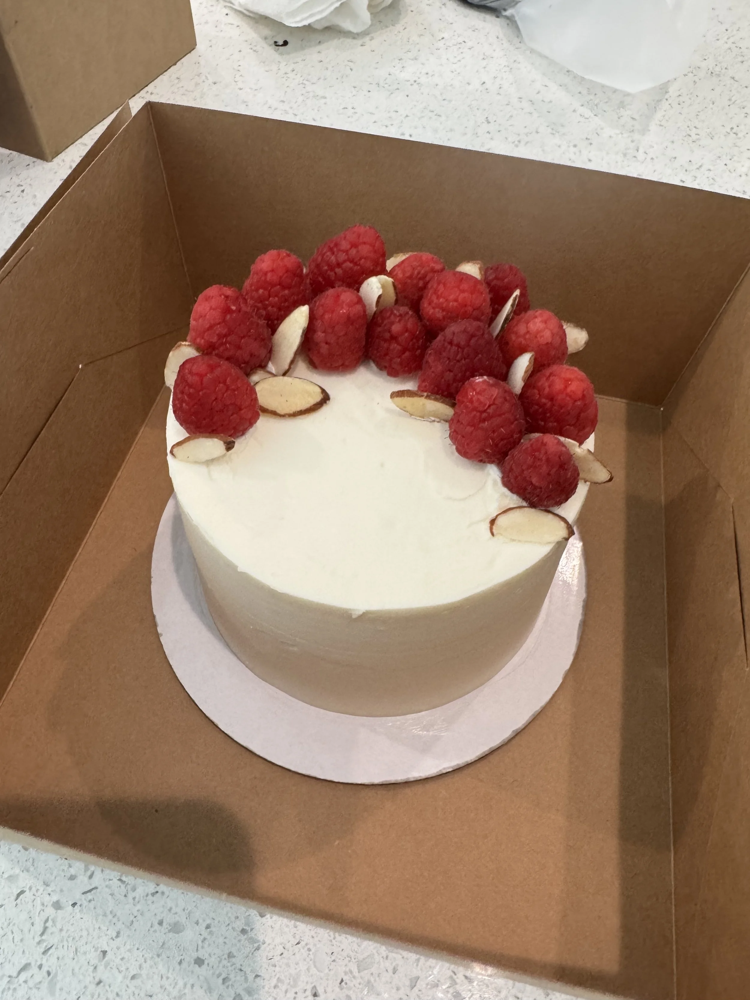 Vanilla Bean Raspberry Coulis Cake