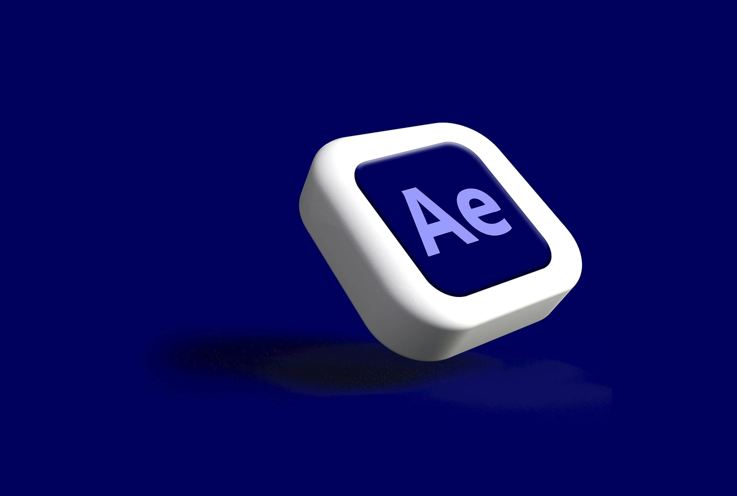 3D Adobe After Effects icon on blue background