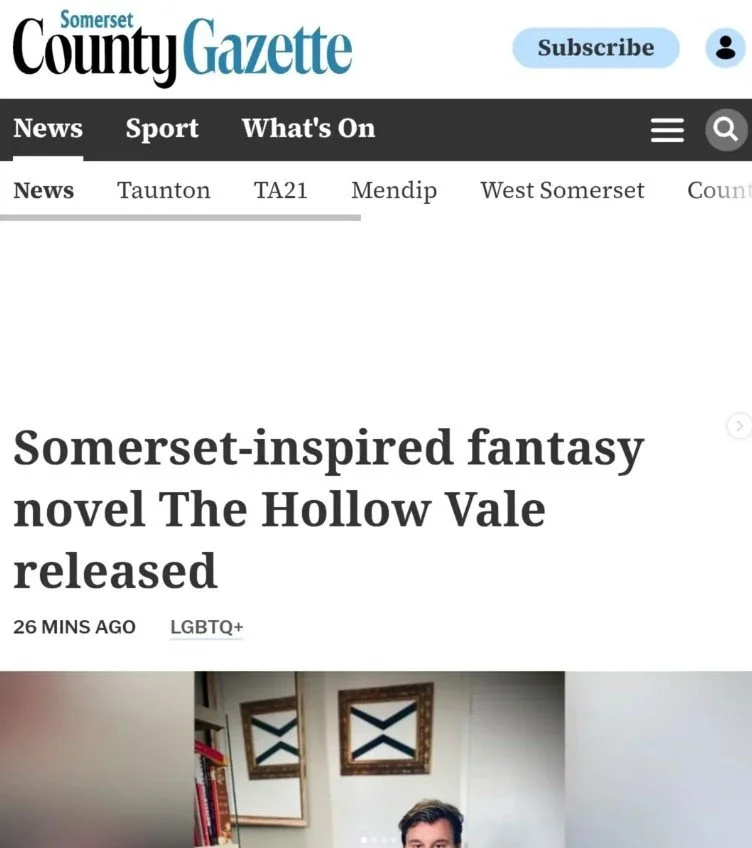 Thrilled to Share: The Hollow Vale Featured in the Somerset County Gazette!