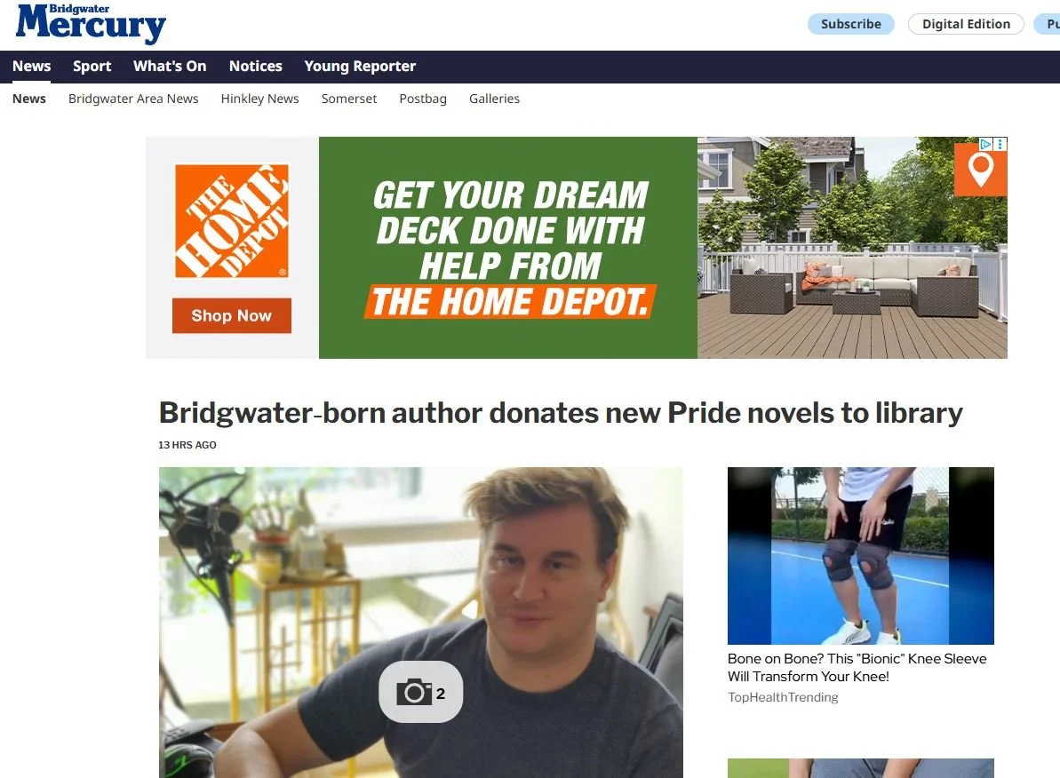 Alexander Paul Burton Donates Books for Pride: A Bridgwater Author Brings His Novels&nbsp;Home