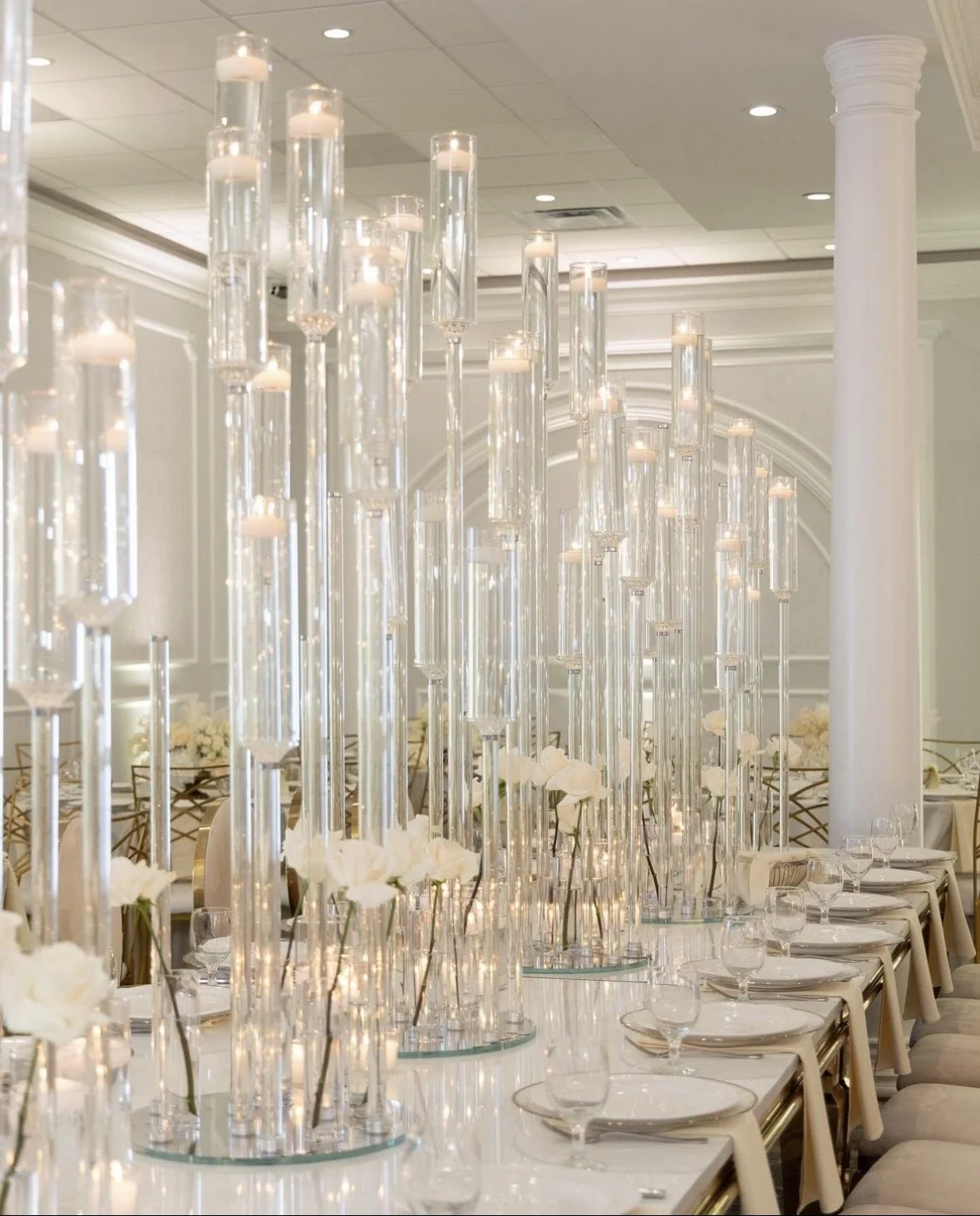 52’ 10 Arm Crystal Candelabra | 10 Available