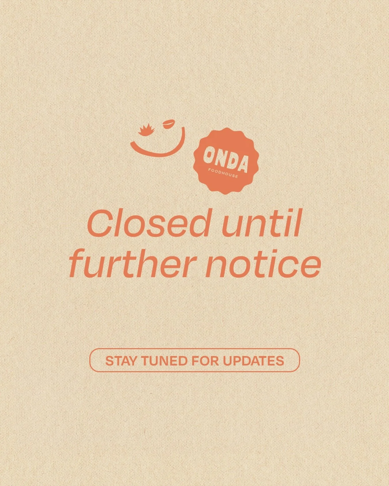✨ Community update ✨
Onda will be closed until further notice.
We’re so grateful for all the love and support you’ve shown us, and we’ll keep you updated as soon as we know more about when we can reopen.
Thank you for understandin