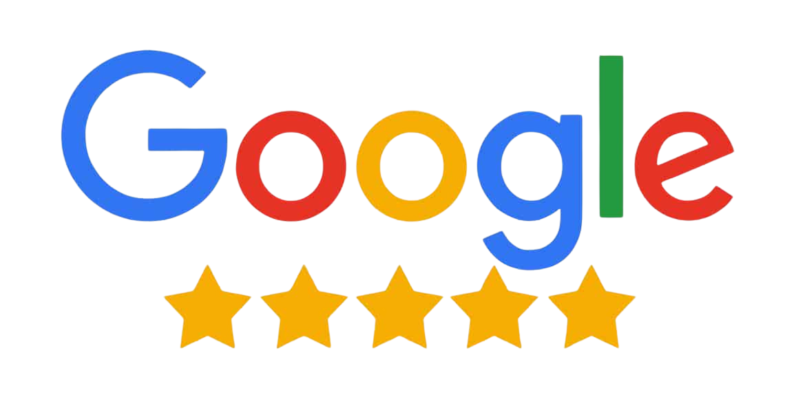 Google logo with five yellow stars below it.