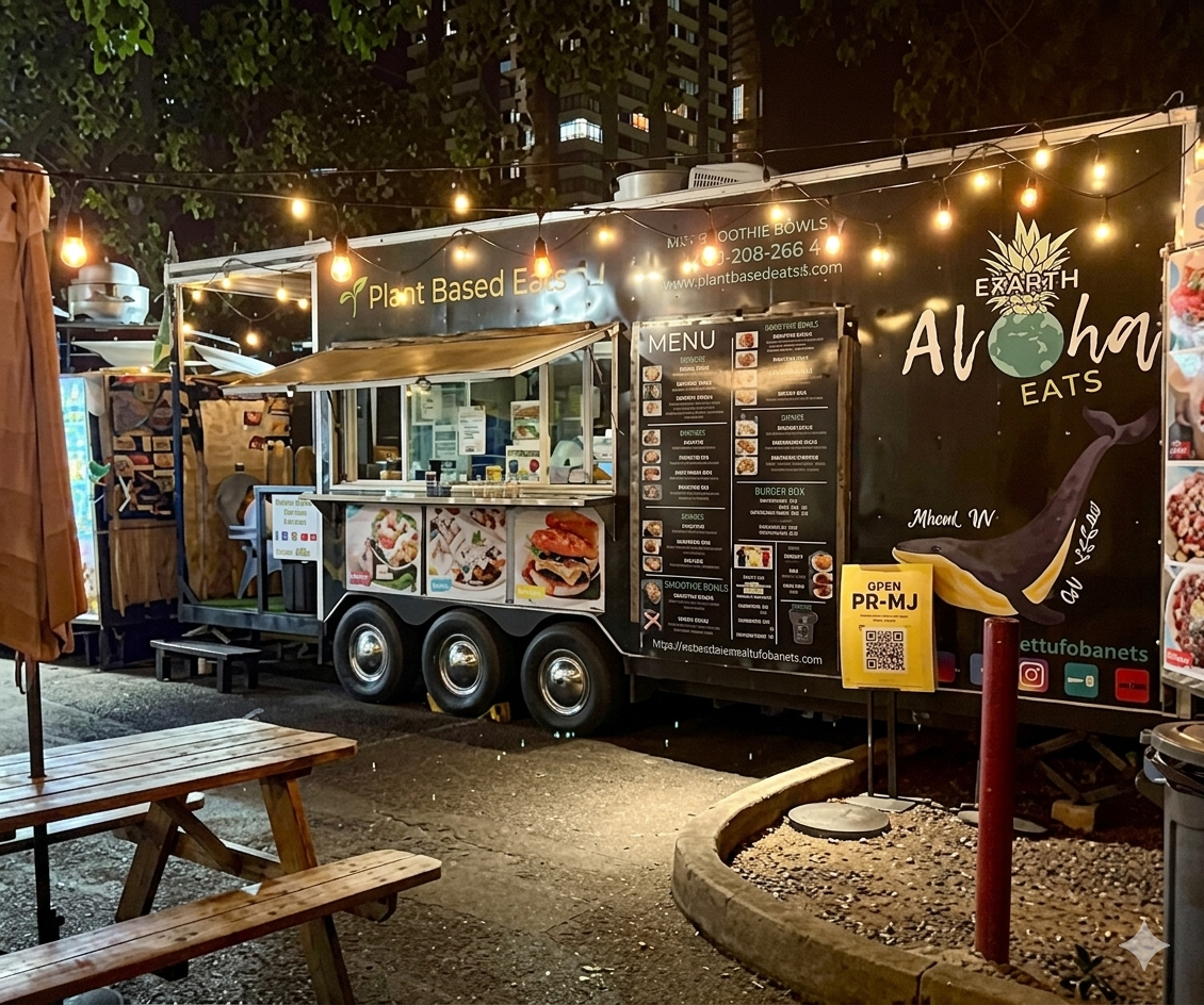 Plant-based vegan plates from Earth Aloha Eats Maui with colorful fresh ingredients