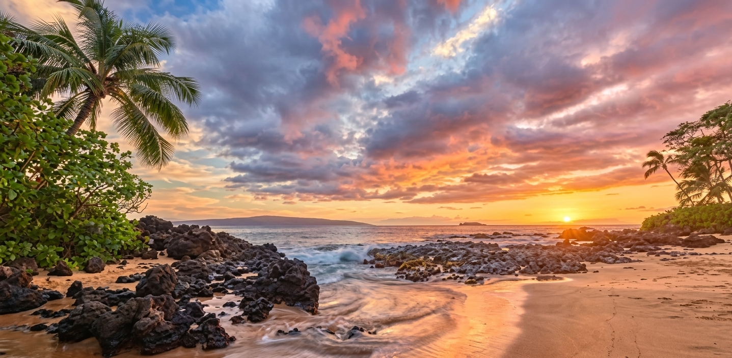 Scenic Maui beach showcasing the coastal lifestyle ideal for snowbirds enjoying extended winter stays.
