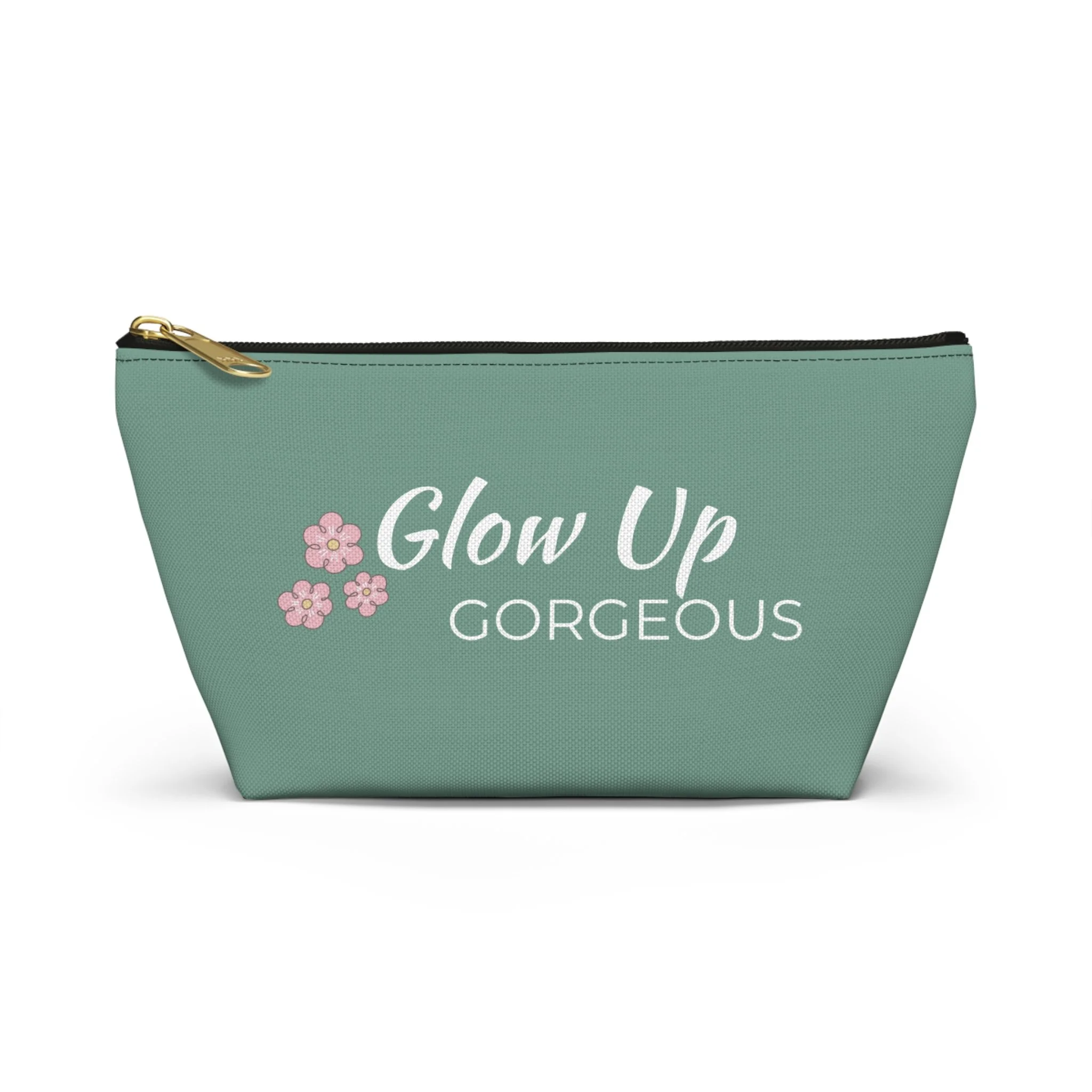 Glow Up Makeup Bag — Green Cosmetic Pouch