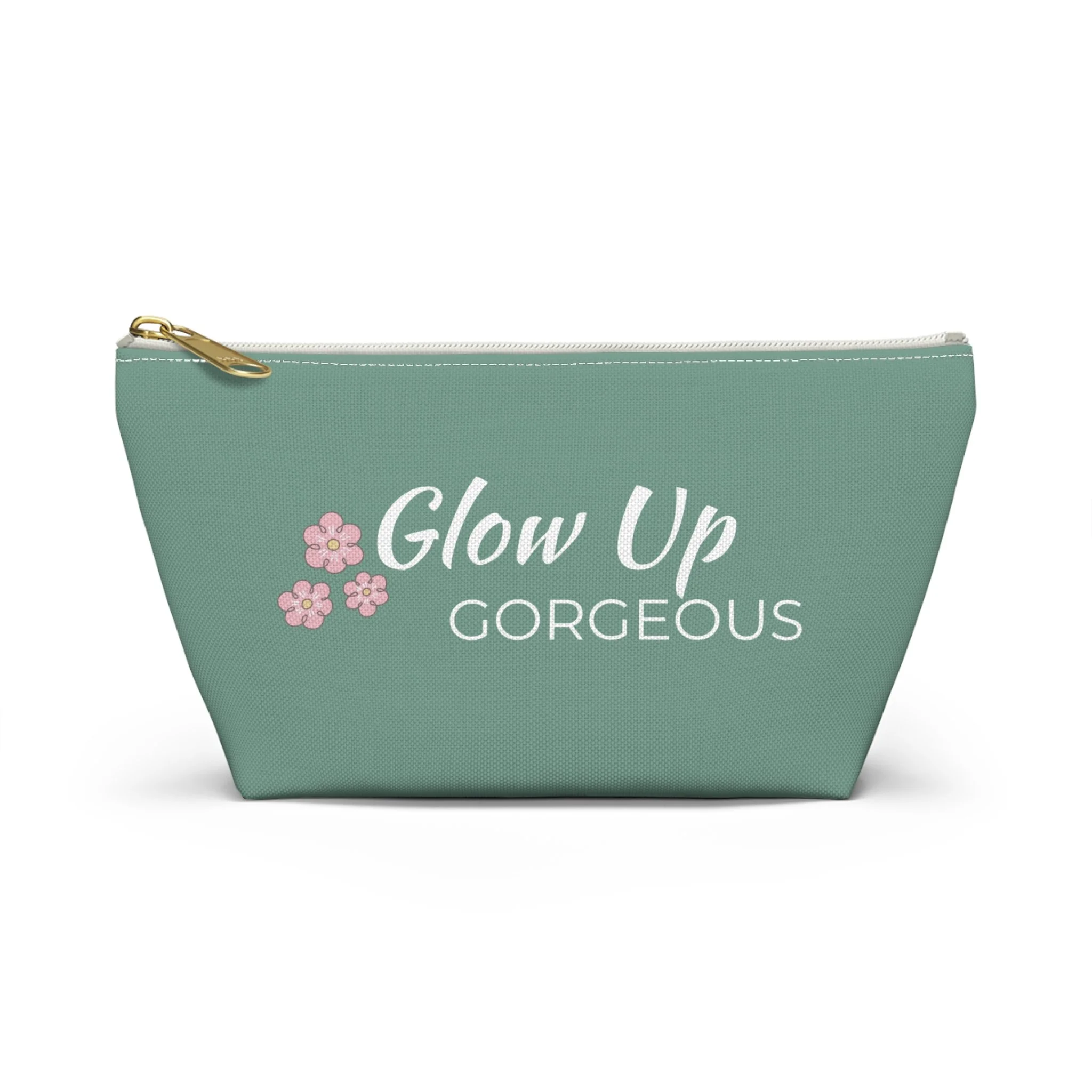 Glow Up Makeup Bag — Green Cosmetic Pouch