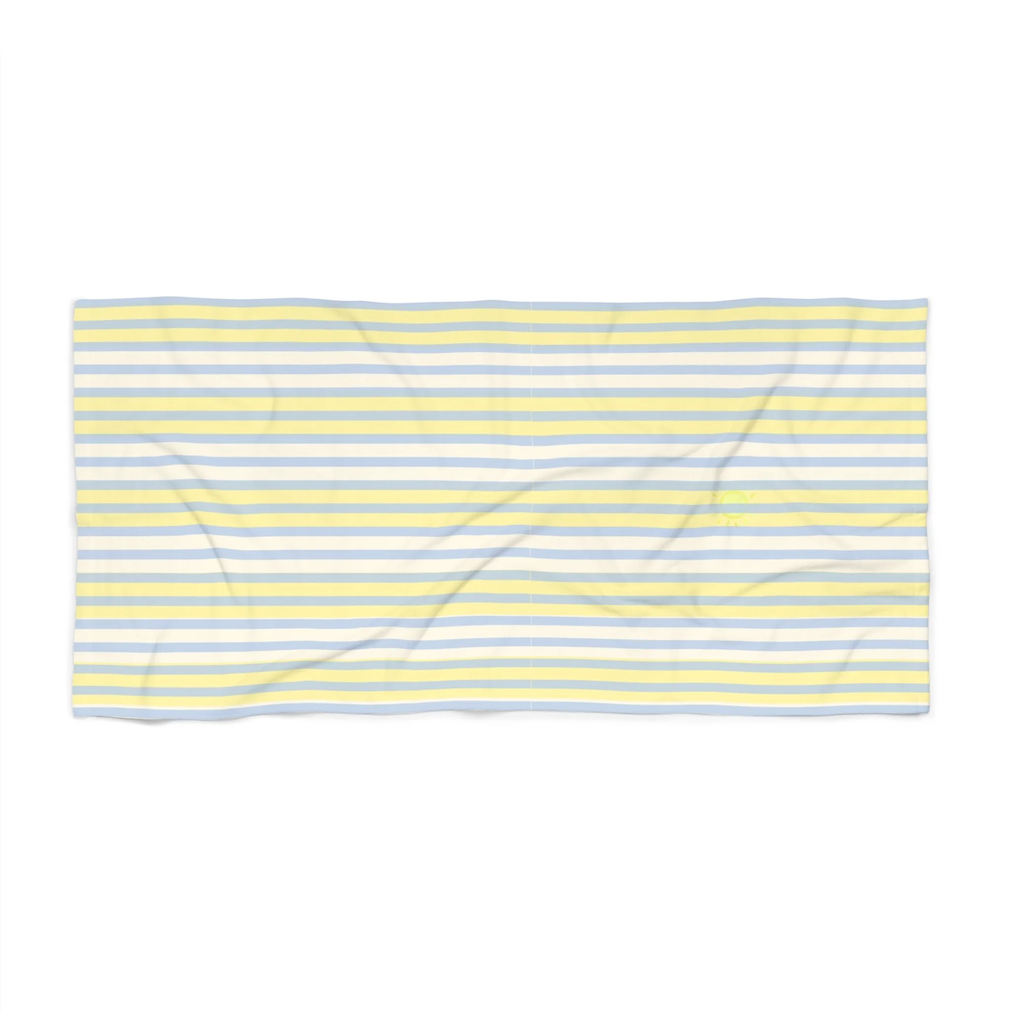 Yellow & Blue Stripe Beach Towel — Lightweight Summer Pool and Beach Towel