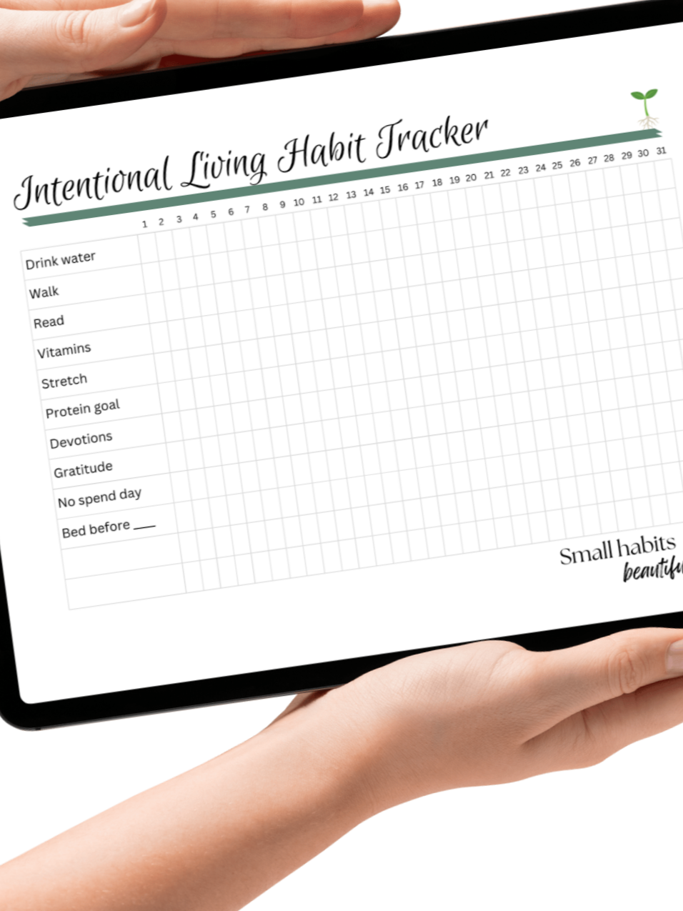 Digital Download Monthly Habit Tracker Printable PDF | Wellness Planner for Women | Goal & Routine Tracking