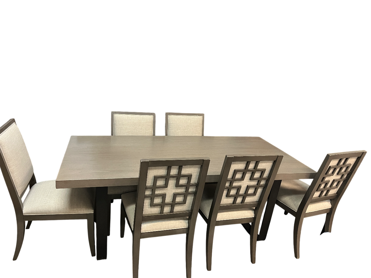 Ethan Allen Dining And Chairs – Modern Gray Table - 11002-7