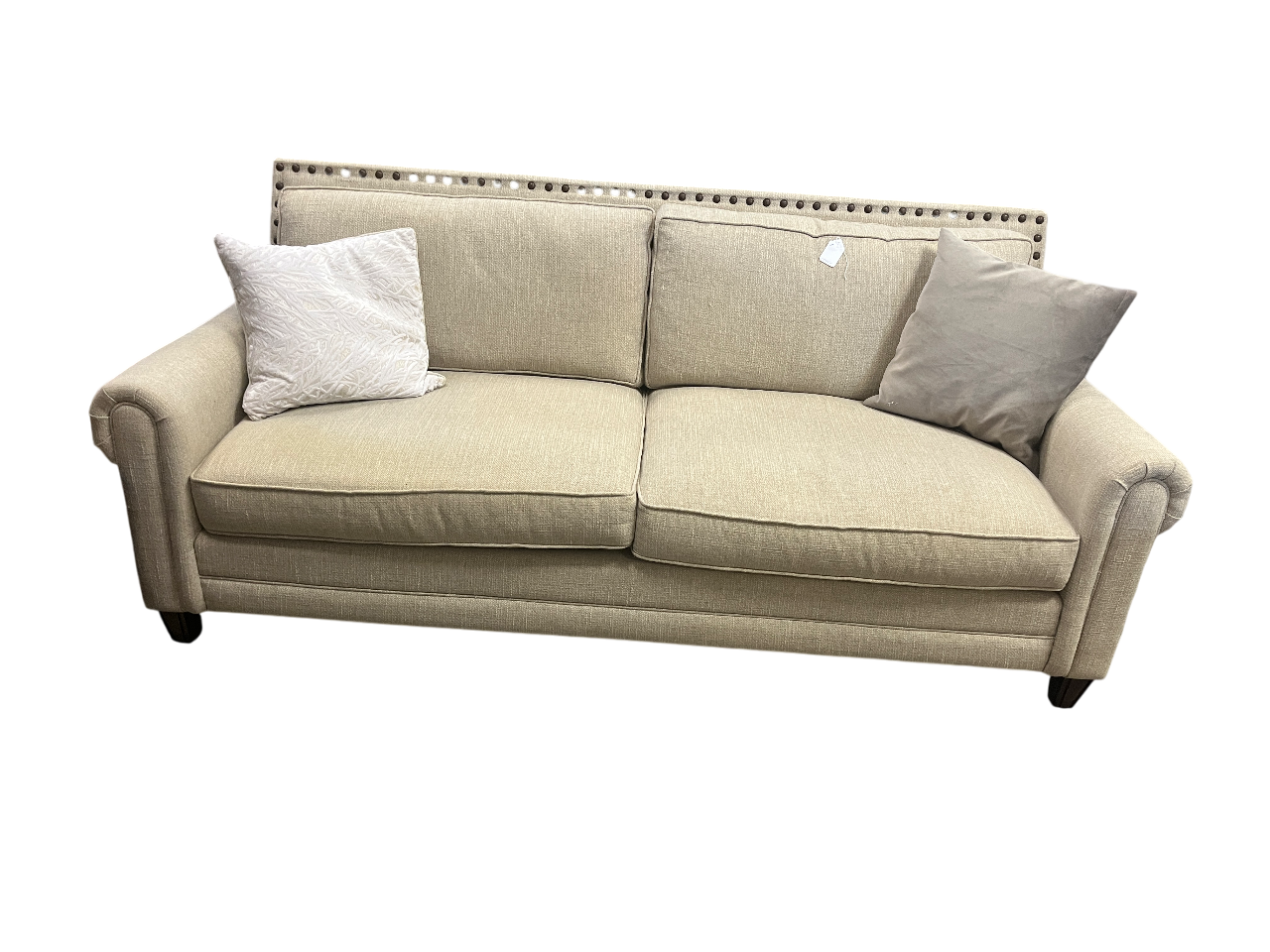 Bassett Cream Sofa – Modern, Clean - 13405-1