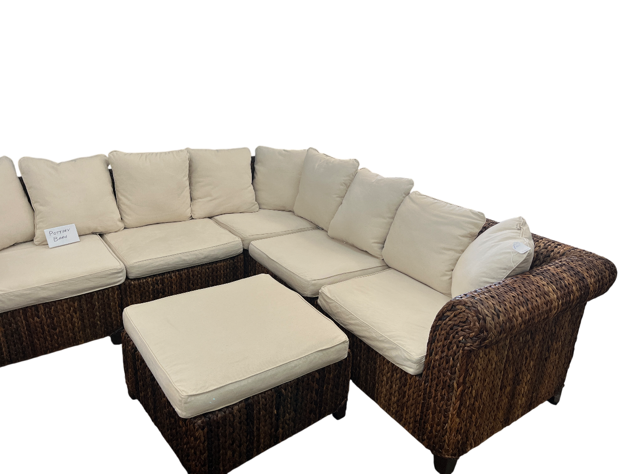 Pottery Barn Wicker Outdoor Sectional – Premium All-Weather Patio Seating - 13406-1