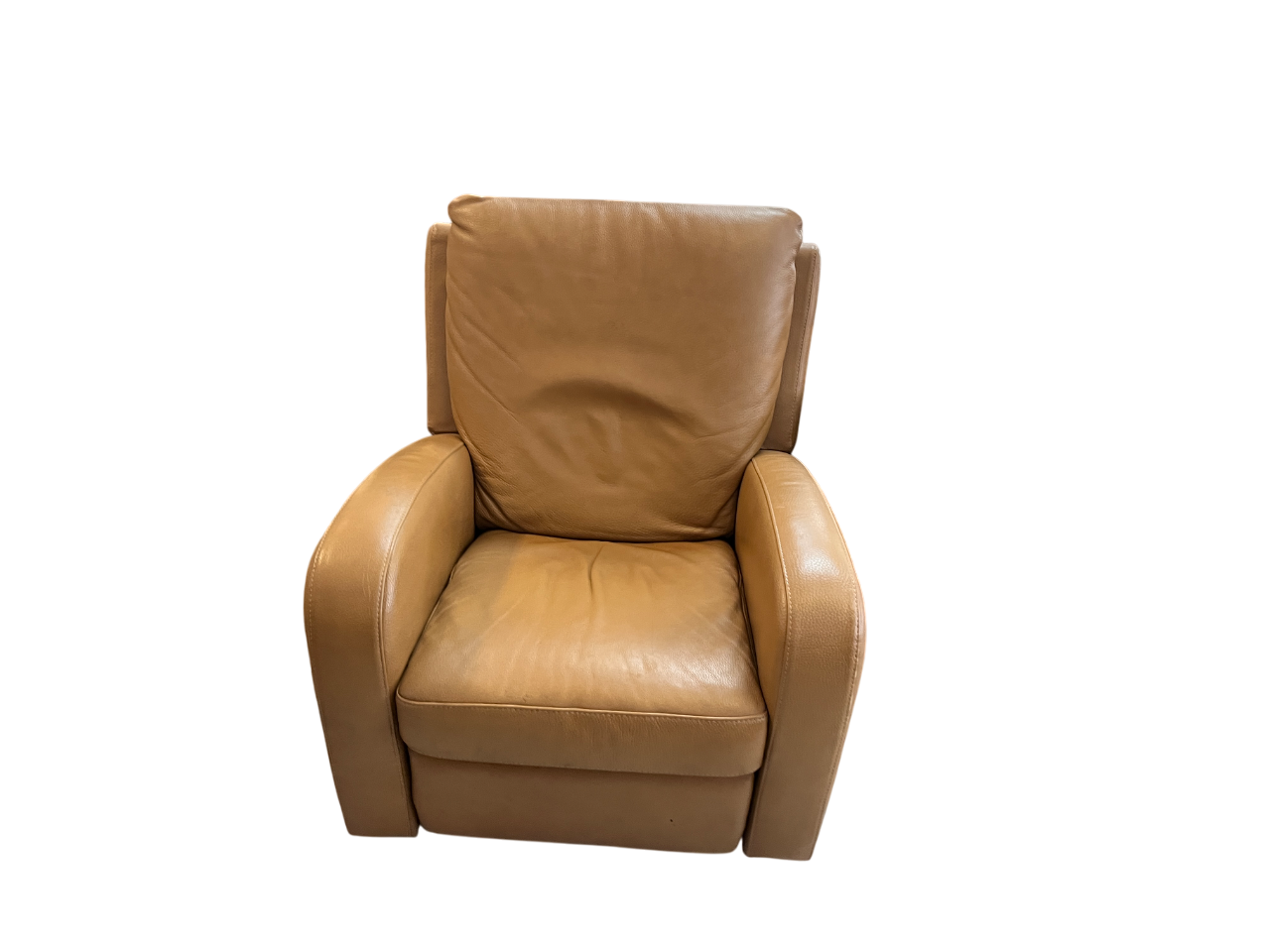Top-Grain Leather Recliner Chair – Tan Contemporary Comfort Design 13325-2