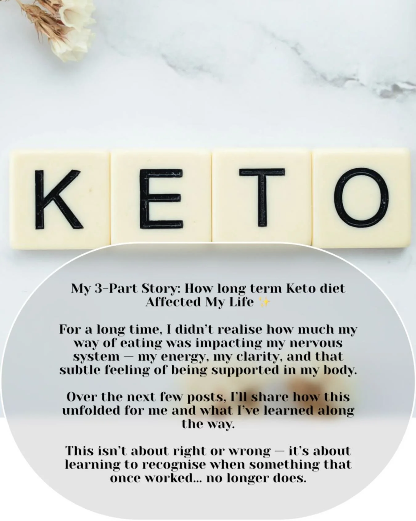 Keto &amp; the Nervous System 

I was on a keto diet for years.
And for a long time, it worked.

I felt energised. Clear. In control of my body.
So I stayed.

What I didn&rsquo;t understand then is that different systems in the body respond very diff