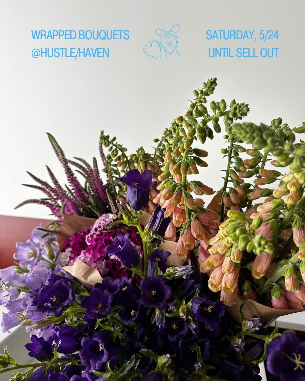 🪻🌱🌼 a flower filled weekend for you! A few bouquets are on the way to @hustlehaven for you to grab after class! 

TOMORROW is May Flowers at @second.cafe from 3-5, better see you there!! 🫶🏼

@blueridgeflowerexchange provided me with the pretties