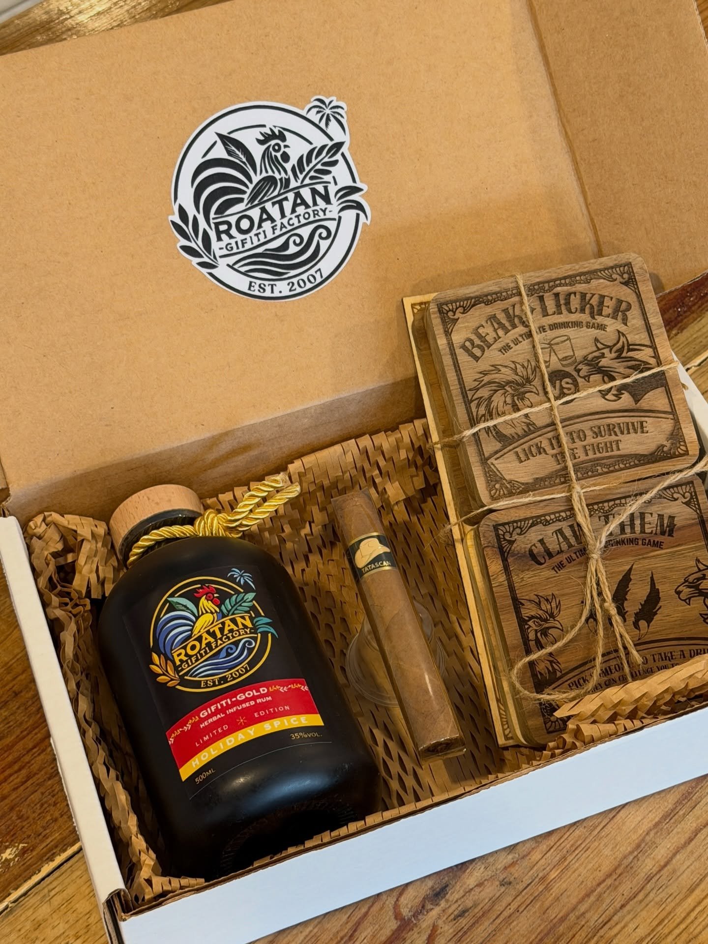 🎄 Build Your Own Gifiti Rum Gift box 🎄

This holiday season, skip the socks.
Skip the tie.

Give something he&rsquo;ll actually slow down for.

Choose your experience:
&bull; A bottle of Gifiti infused rum
&bull; A handcrafted coaster set or drinki