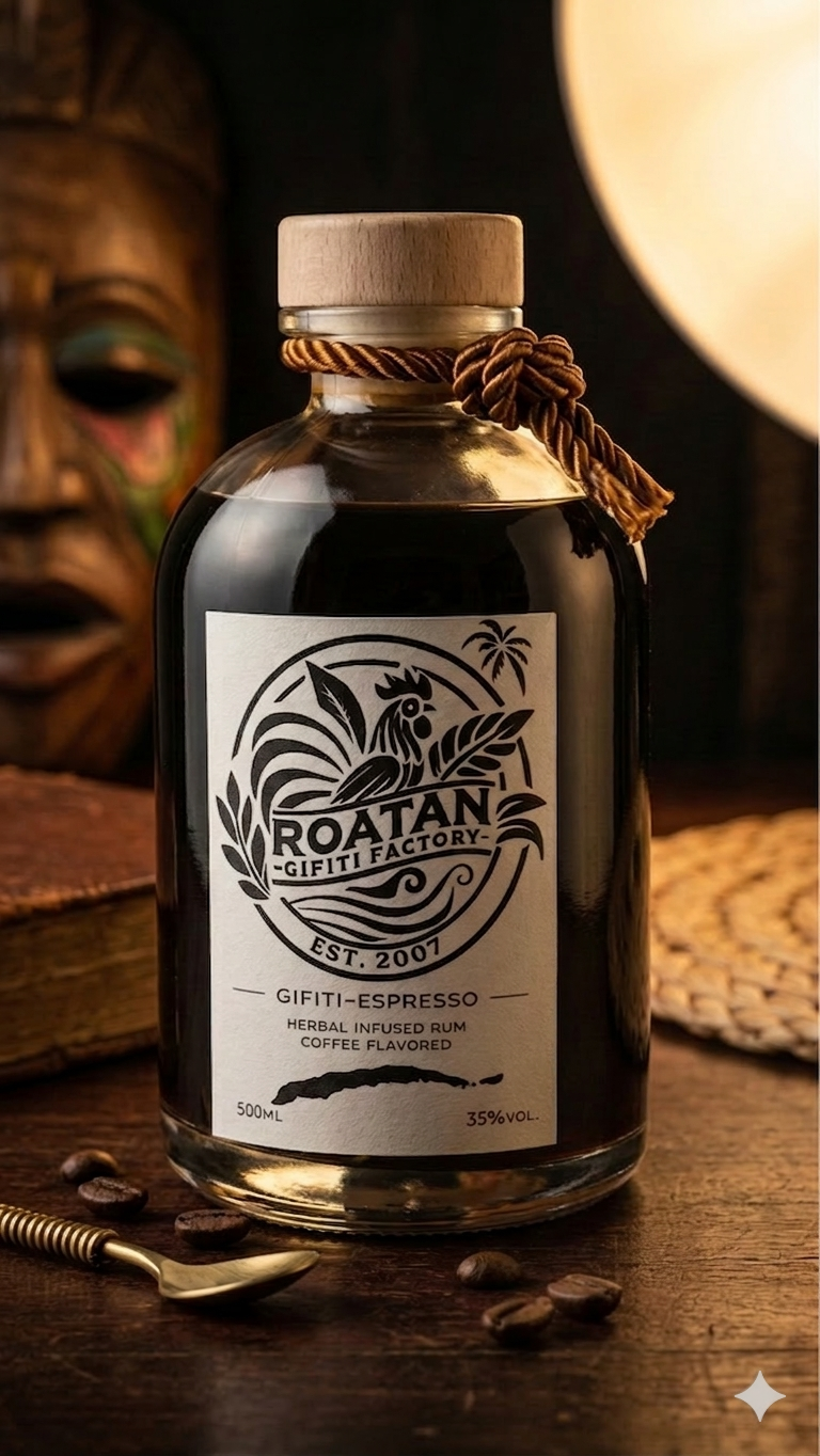 Gifiti Espresso – Coffee-Infused Herbal Rum from Roatán, Honduras