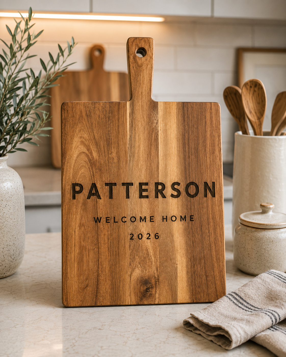 Simple. Modern. Personal. A contemporary design created to celebrate a new home without the clutter of traditional settlement gifts.