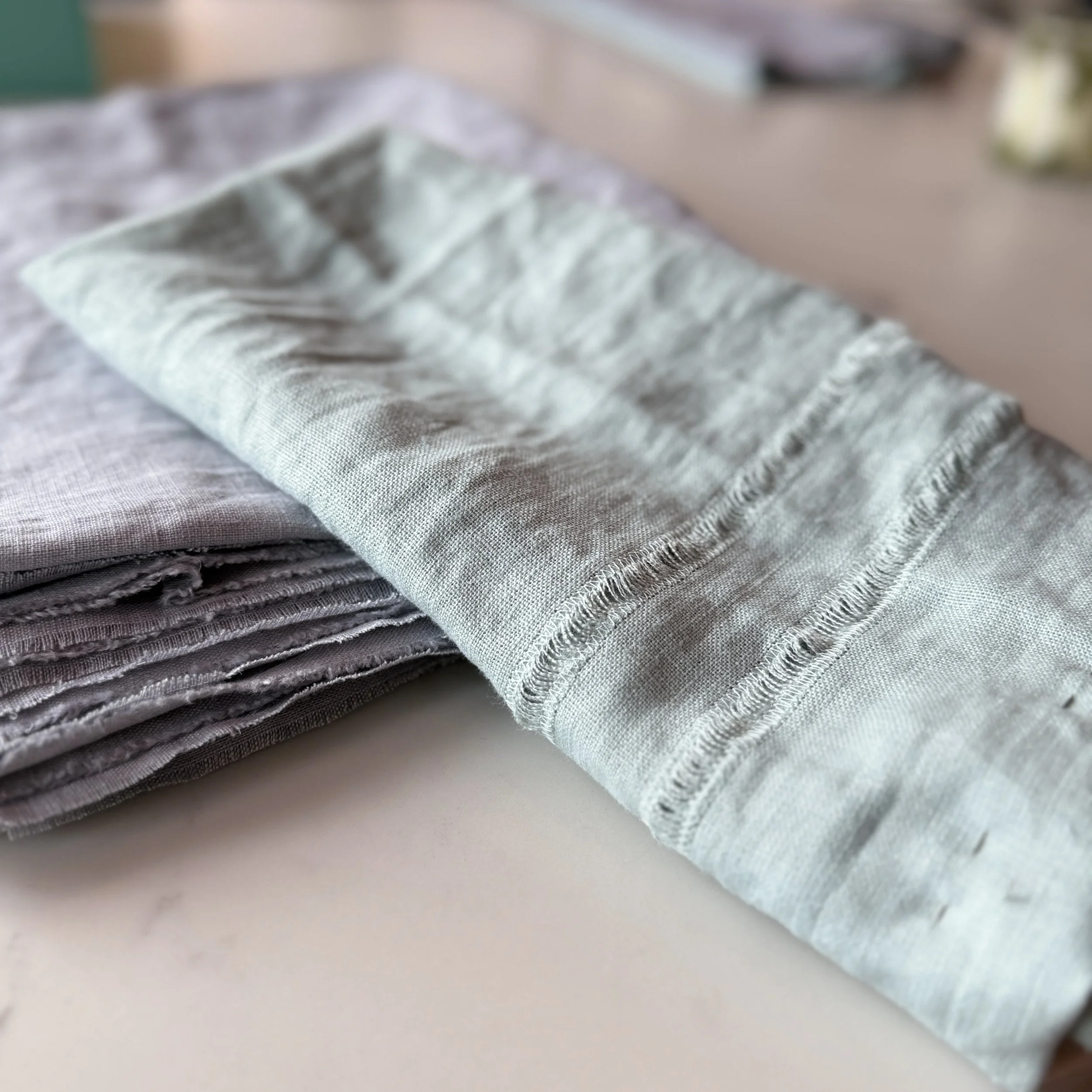 Handmade European Linen Hemstitch Dinner Napkin, 20 x 26