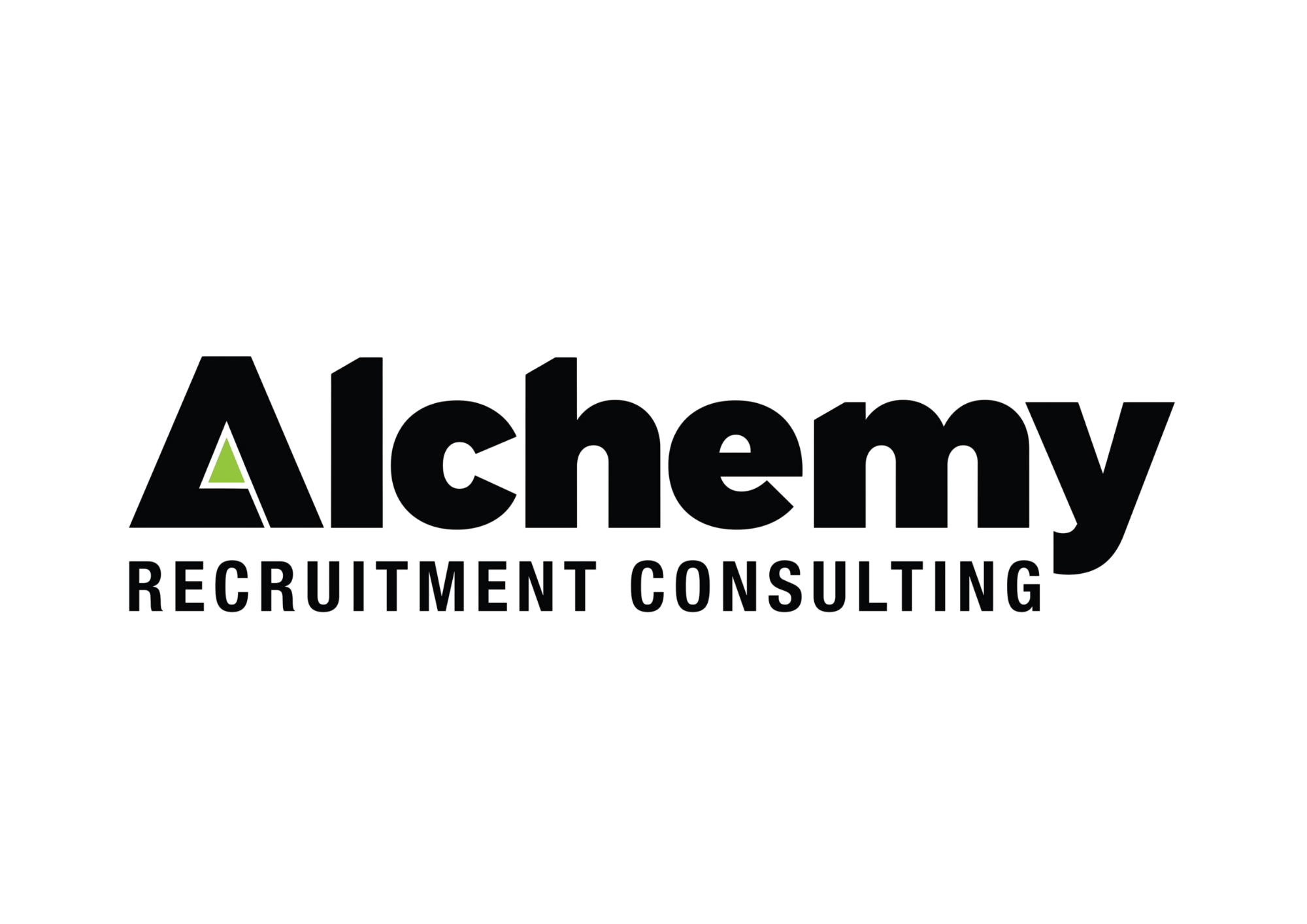 Alchemy Recruitment Consulting logo with a stylized letter 'A' and the company name in black, with green accent on the 'A'.