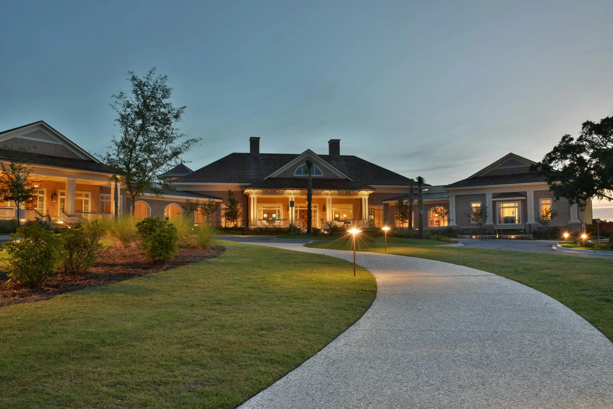 a luxury custom home driveway