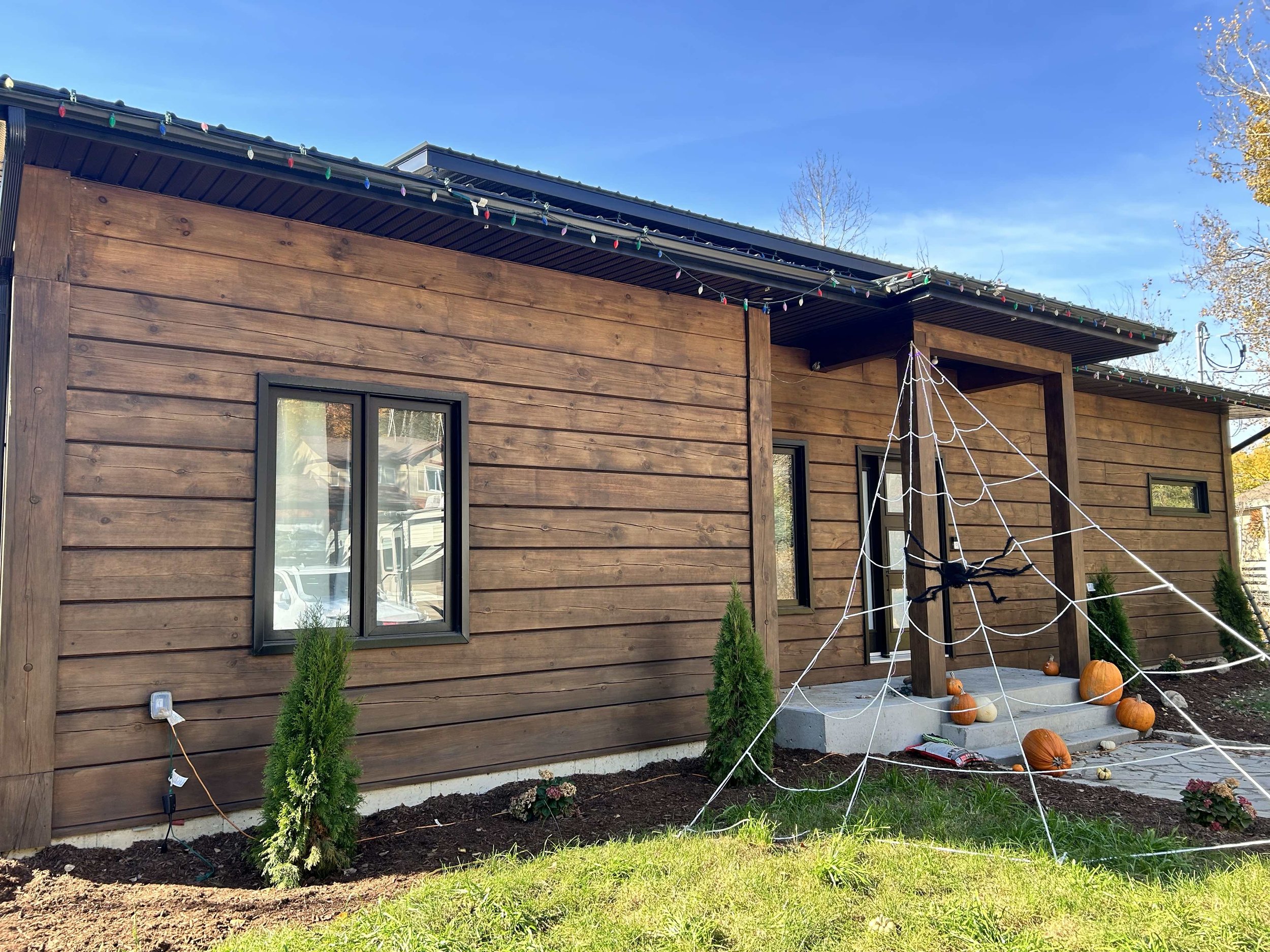 Exterior wood staining