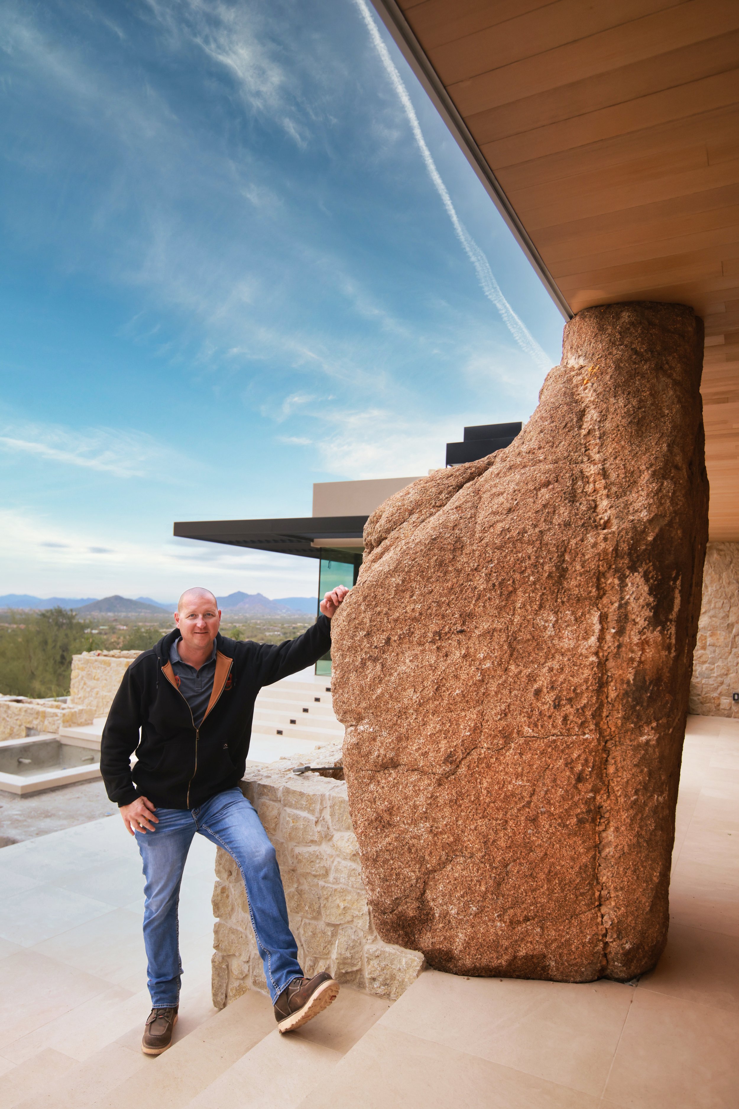 Architectural Boulder Integration &amp; Biophilic Design in the High Desert