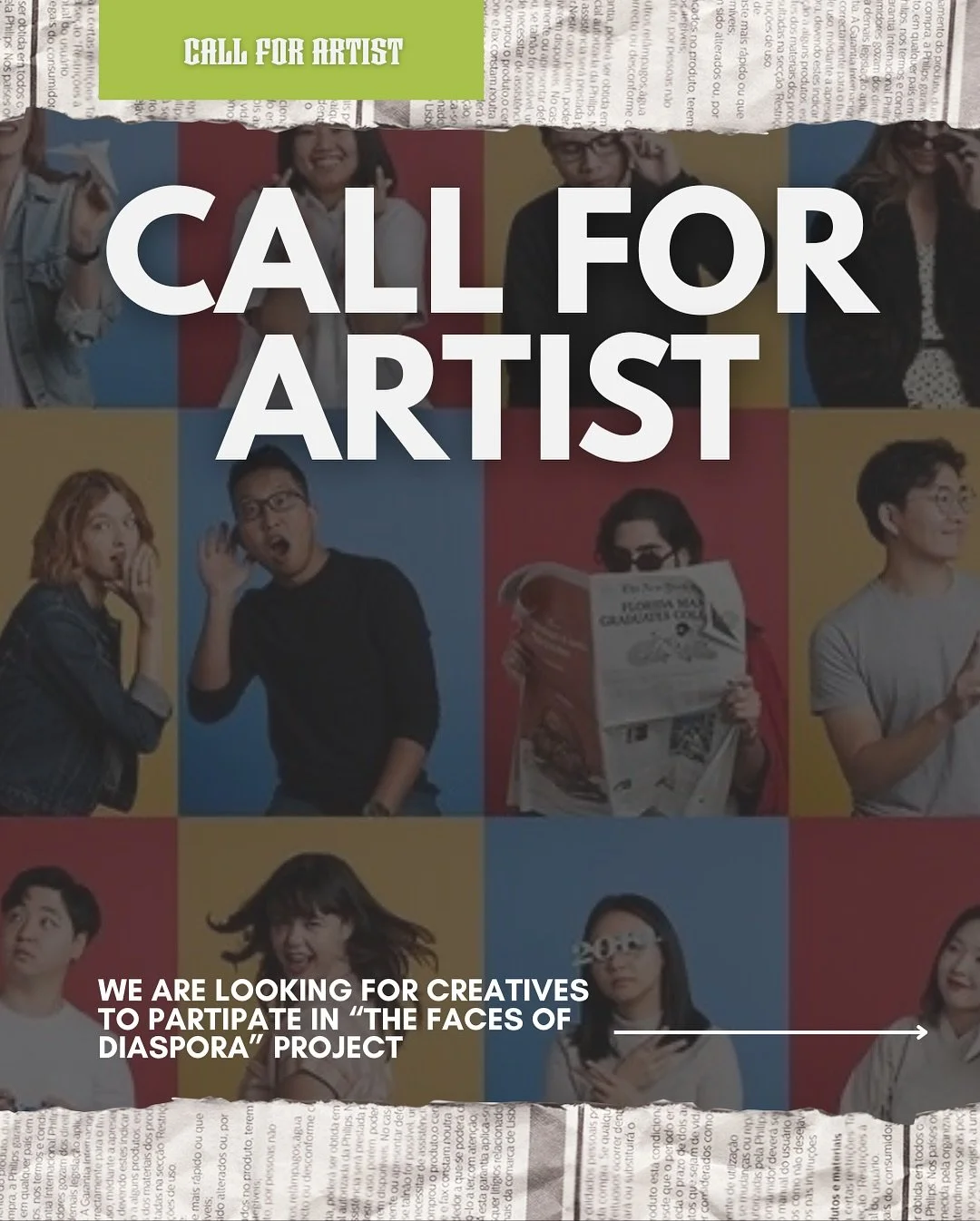 CALL TO ARTISTS ✨
We&rsquo;re looking for the Faces of Diaspora &mdash; the Third Culture Kids, the ones who grew up between languages, worlds, and stories. 🌍

Whether you&rsquo;re a designer in Toronto, a filmmaker in London, or an artist in Karach