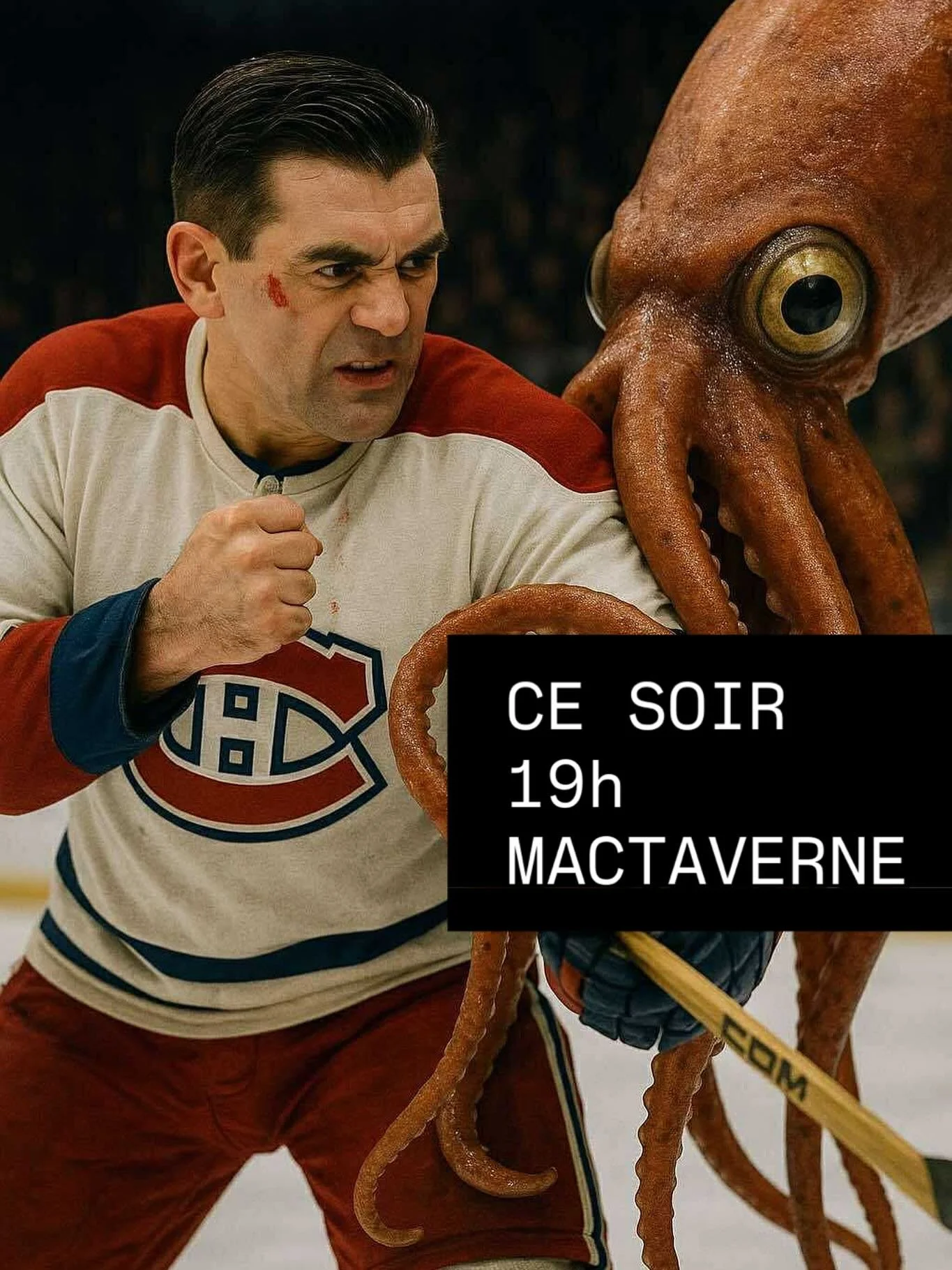 A soir &ccedil;a s&rsquo;passe

Les Habitant vs les Kraken au MacTaverne sports bar 
RENDEZ-VOUS &Agrave; 19h!