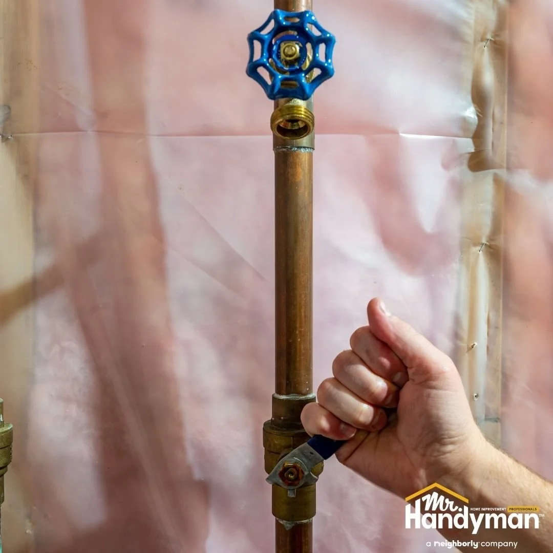 Main water shutoff valve used for emergency plumbing control, home plumbing service by Mr. Handyman of Lehigh Valley