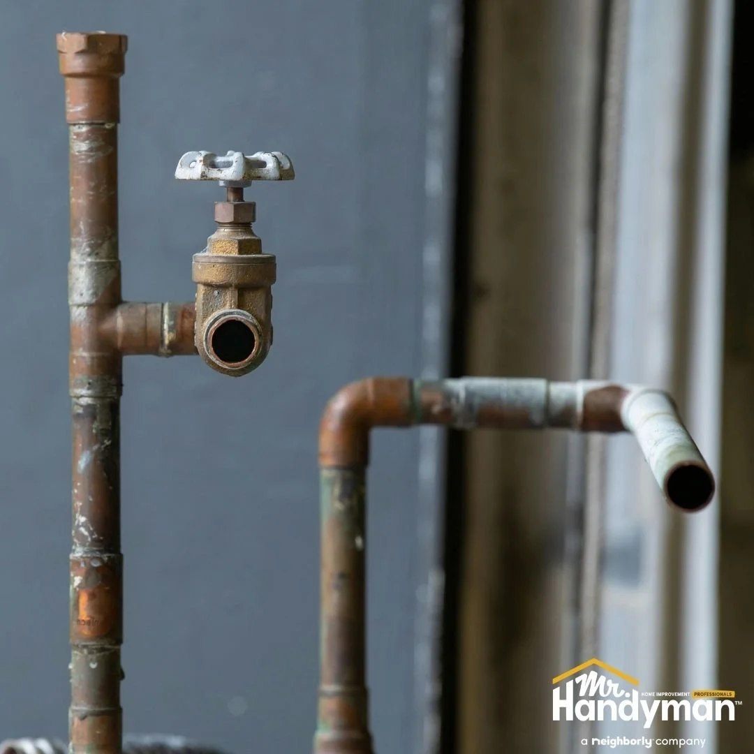 Exposed indoor plumbing pipes at risk of freezing, winter pipe protection by Mr. Handyman of Lehigh Valley