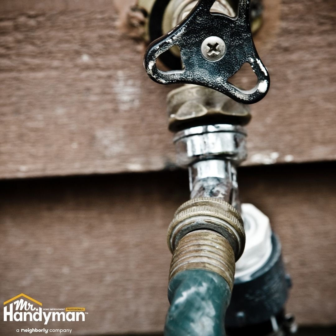 Leaking outdoor faucet during cold weather, winter plumbing repair by Mr. Handyman of Lehigh Valley