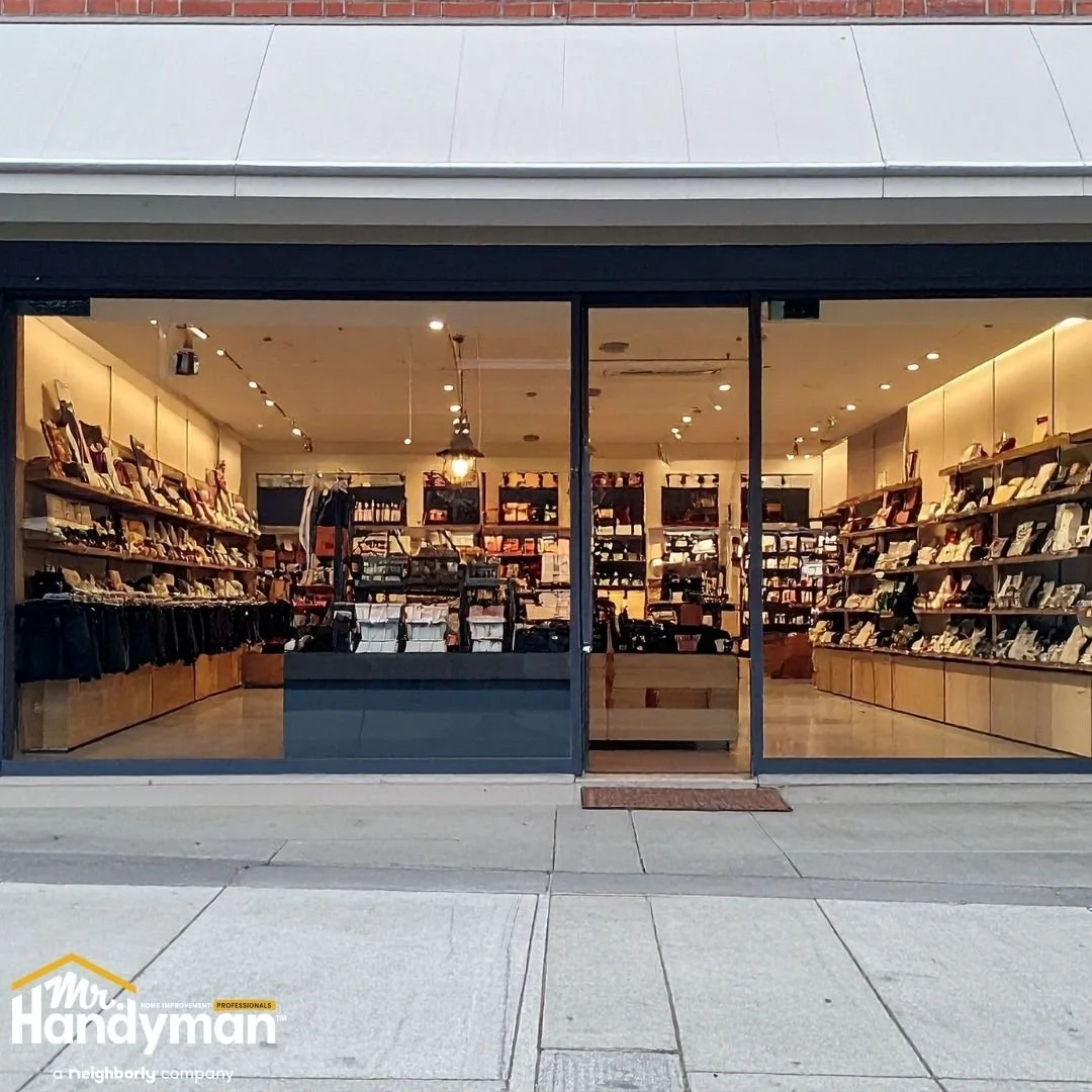Retail storefront entrance with clean walkways and safe flooring, slip and fall prevention by Mr. Handyman of Lehigh Valley