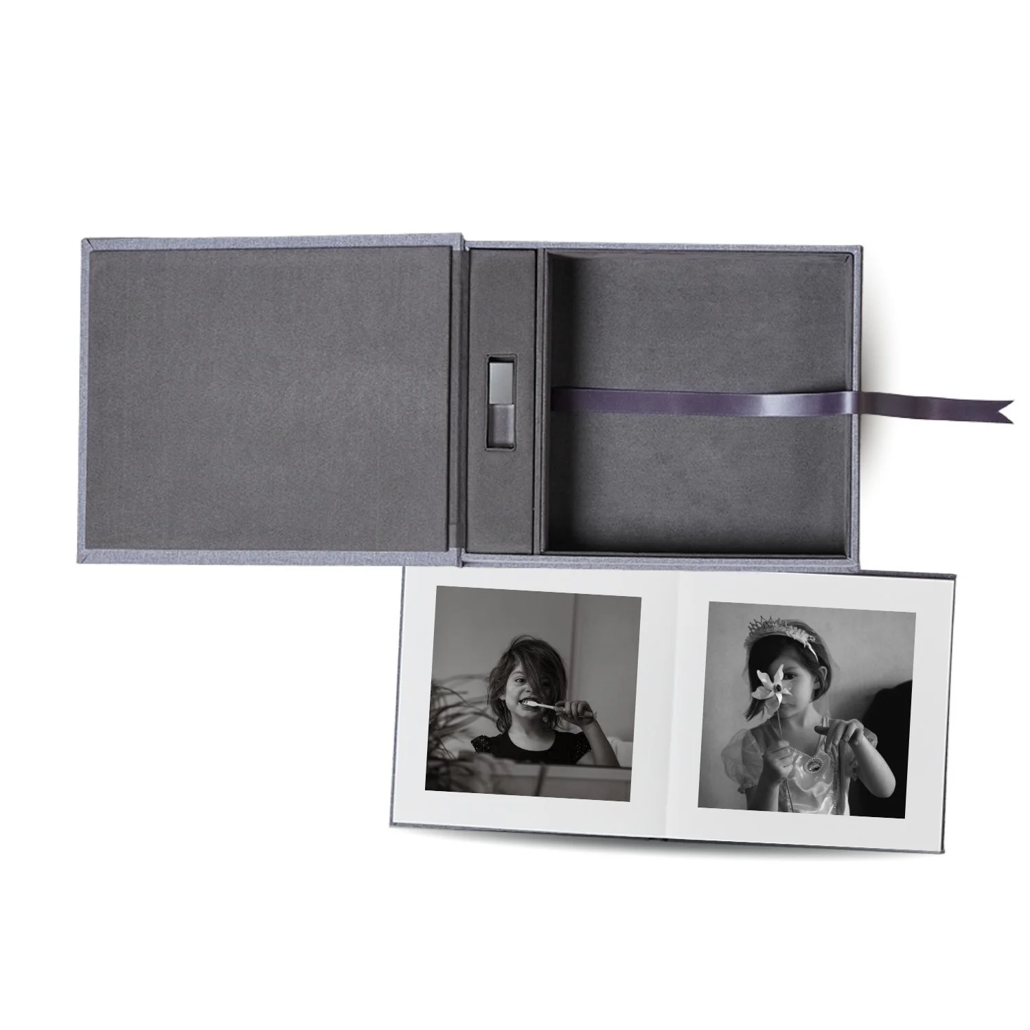 Product image of the heirloom album and matching usb set from Stacey Potter Photography
