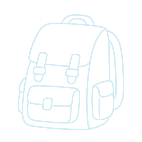 Blue backpack outline decorative icon