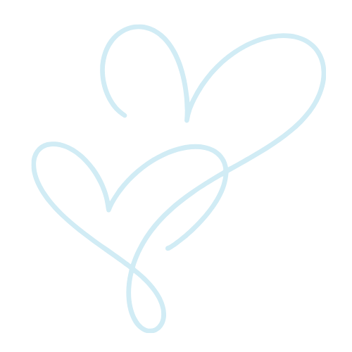 Blue hearts outline decorative icon