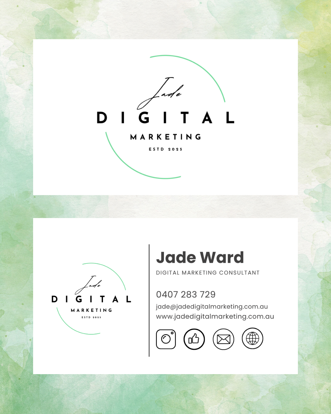 Professional simple white business cards