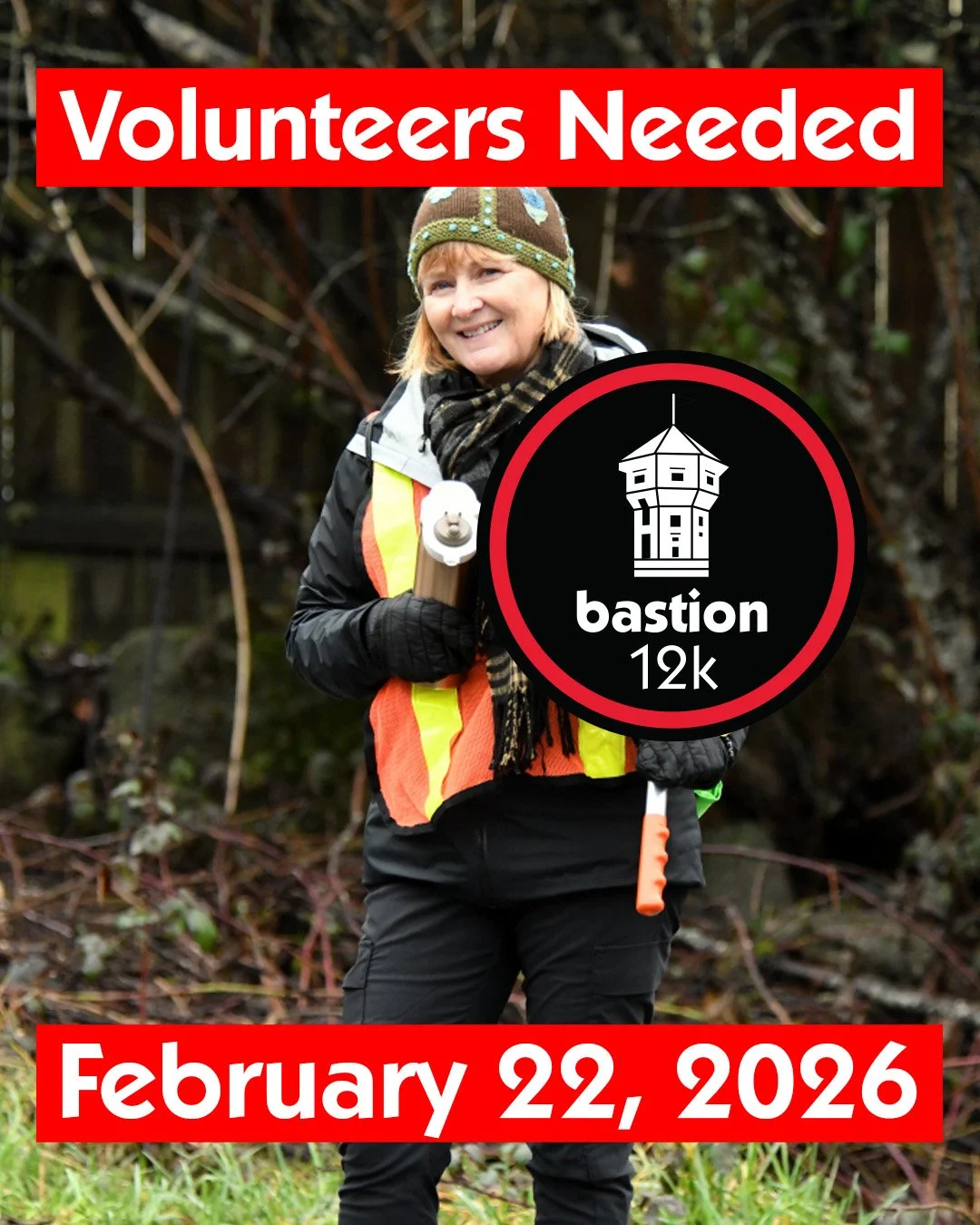 We're still looking for 16 more course marshals for the Bastion 12K on Sunday February 22, 2026 in Lantzville from around 10:30am to 1:00pm. There's a link to the volunteer sign-up form in our bio!