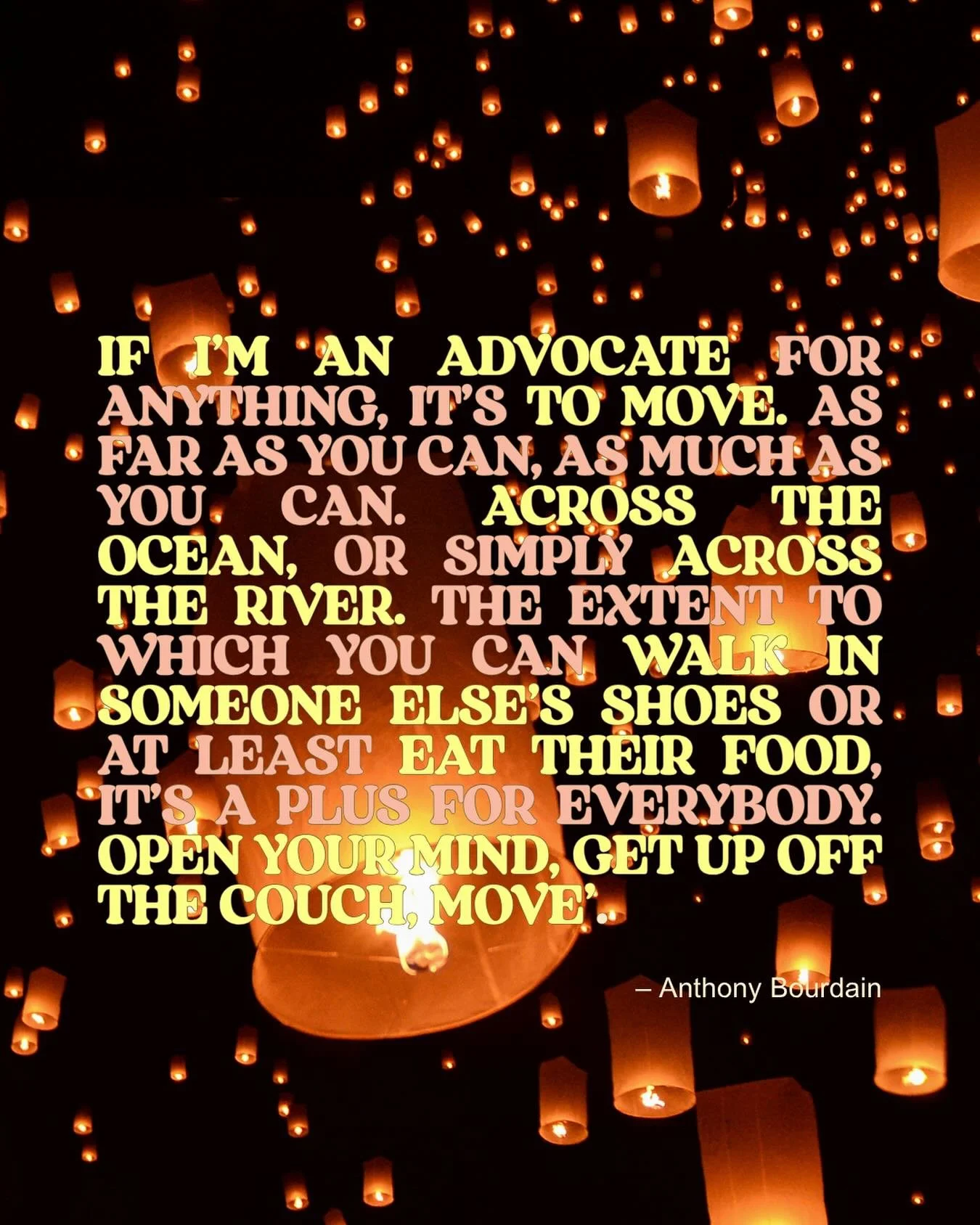 &ldquo;Open your mind, get off the couch, move!&rdquo; ~ Anthony Bourdain

Plan your next adventure with Voyage Mountain, coming soon.

#travelquote #anthonybourdain #travelplanning #travelagent #travel