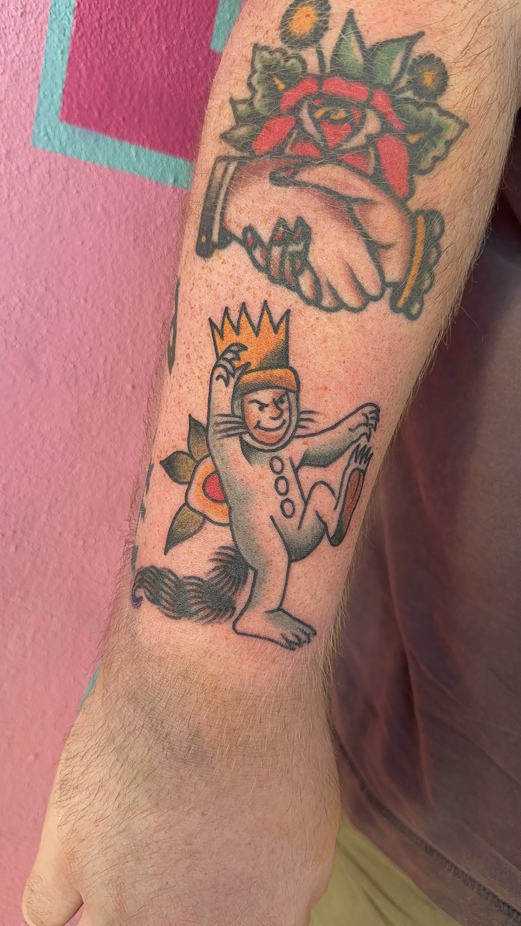 where the wild things are tattoo american traditional style