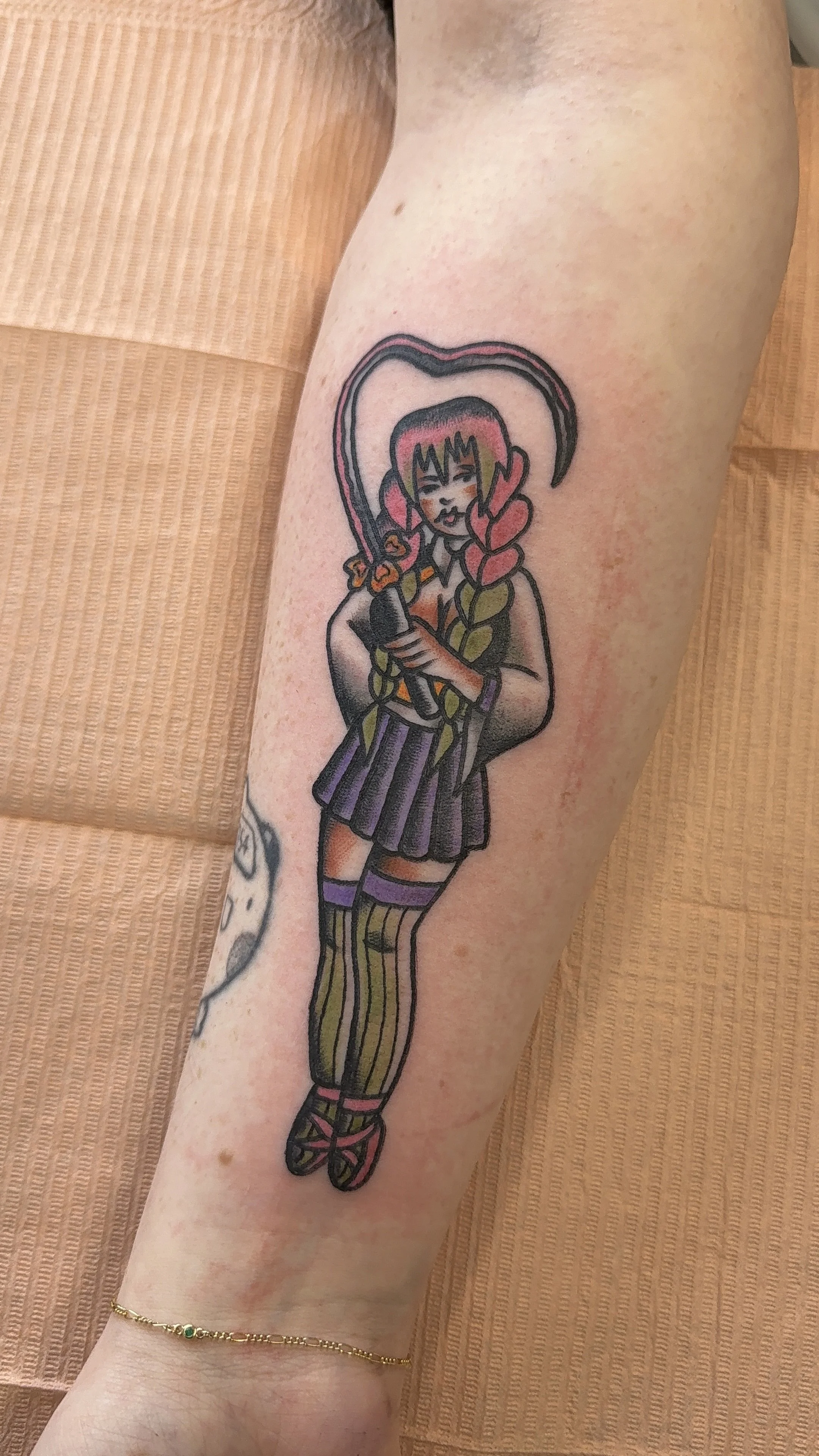 anime american traditional style tattoo