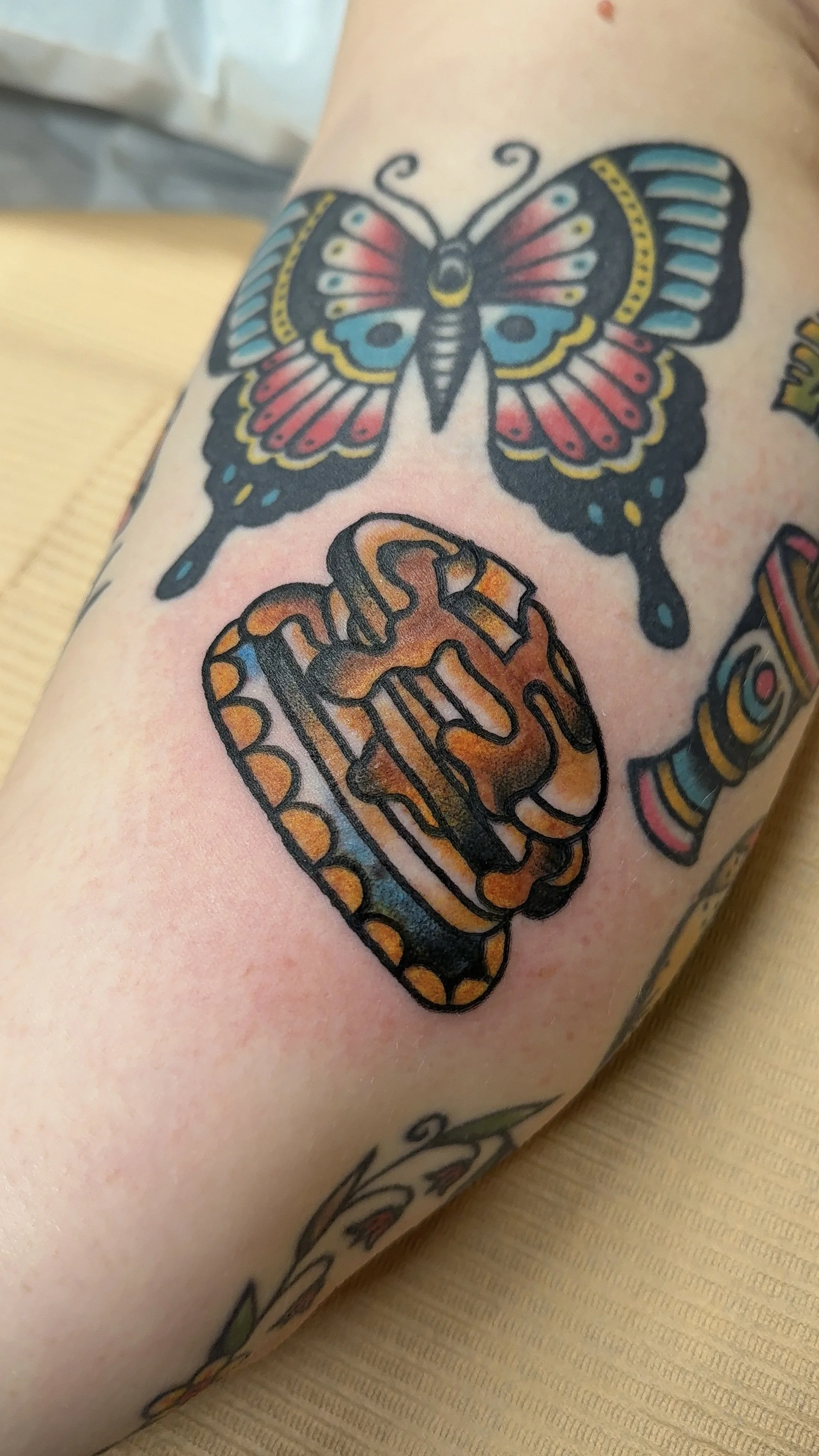 american traditional style pancakes tattoo food tattoo